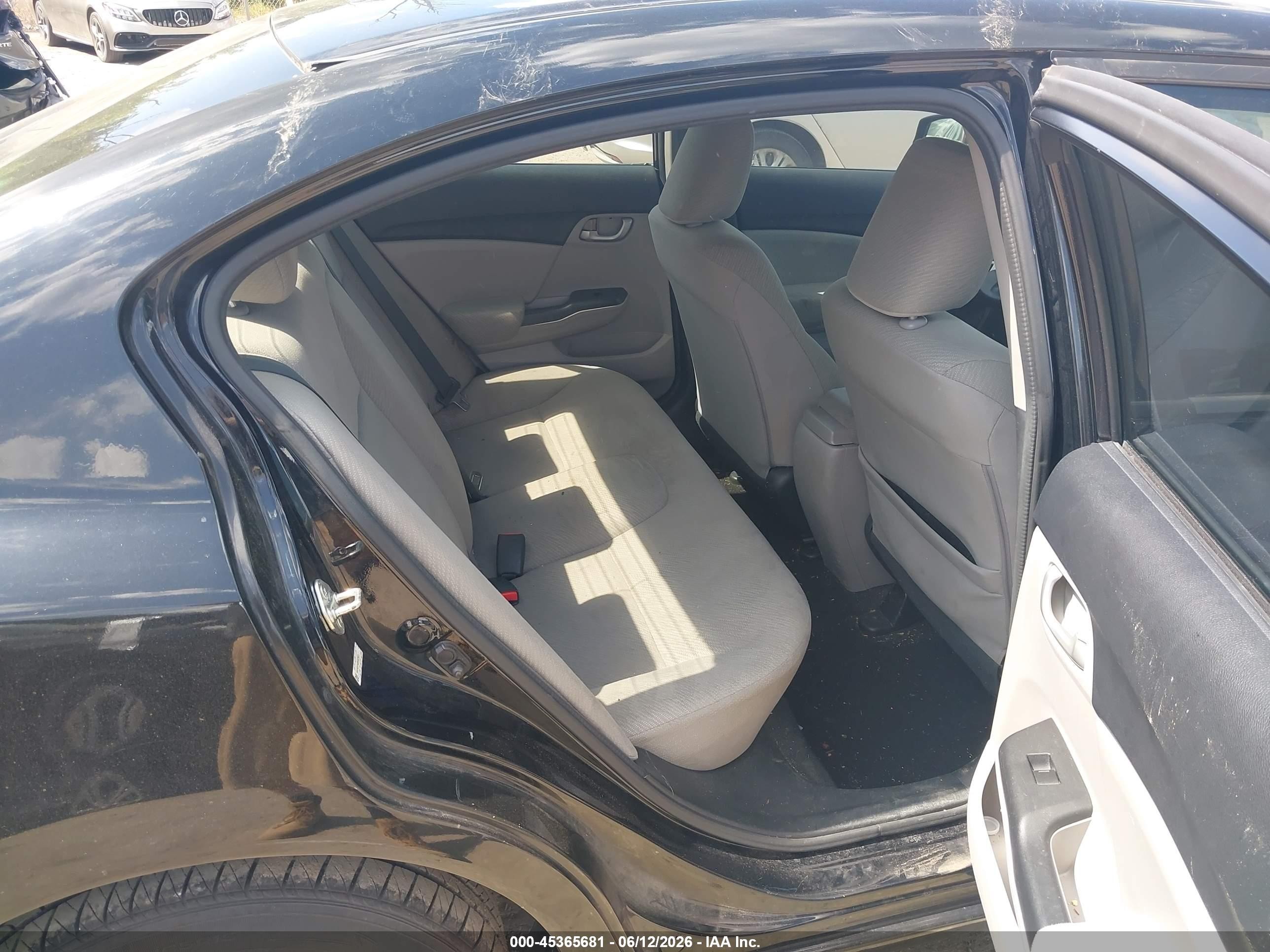 2013 Honda Civic Lx Black vin: 19XFB2F54DE022521