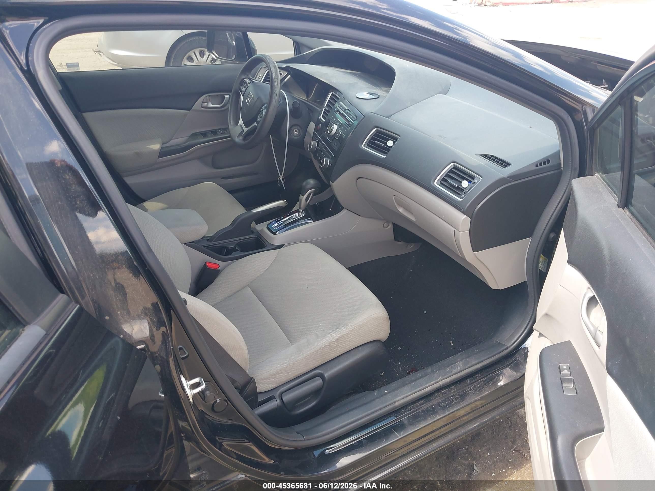 2013 Honda Civic Lx Black vin: 19XFB2F54DE022521
