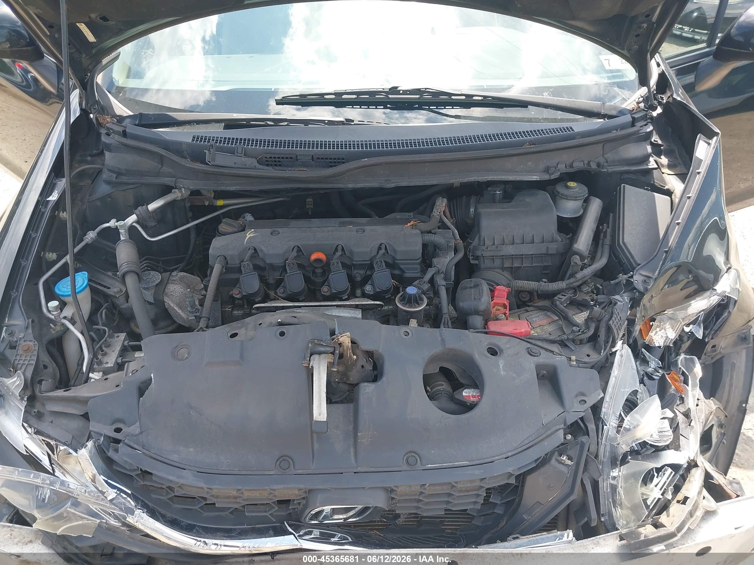 2013 Honda Civic Lx Black vin: 19XFB2F54DE022521