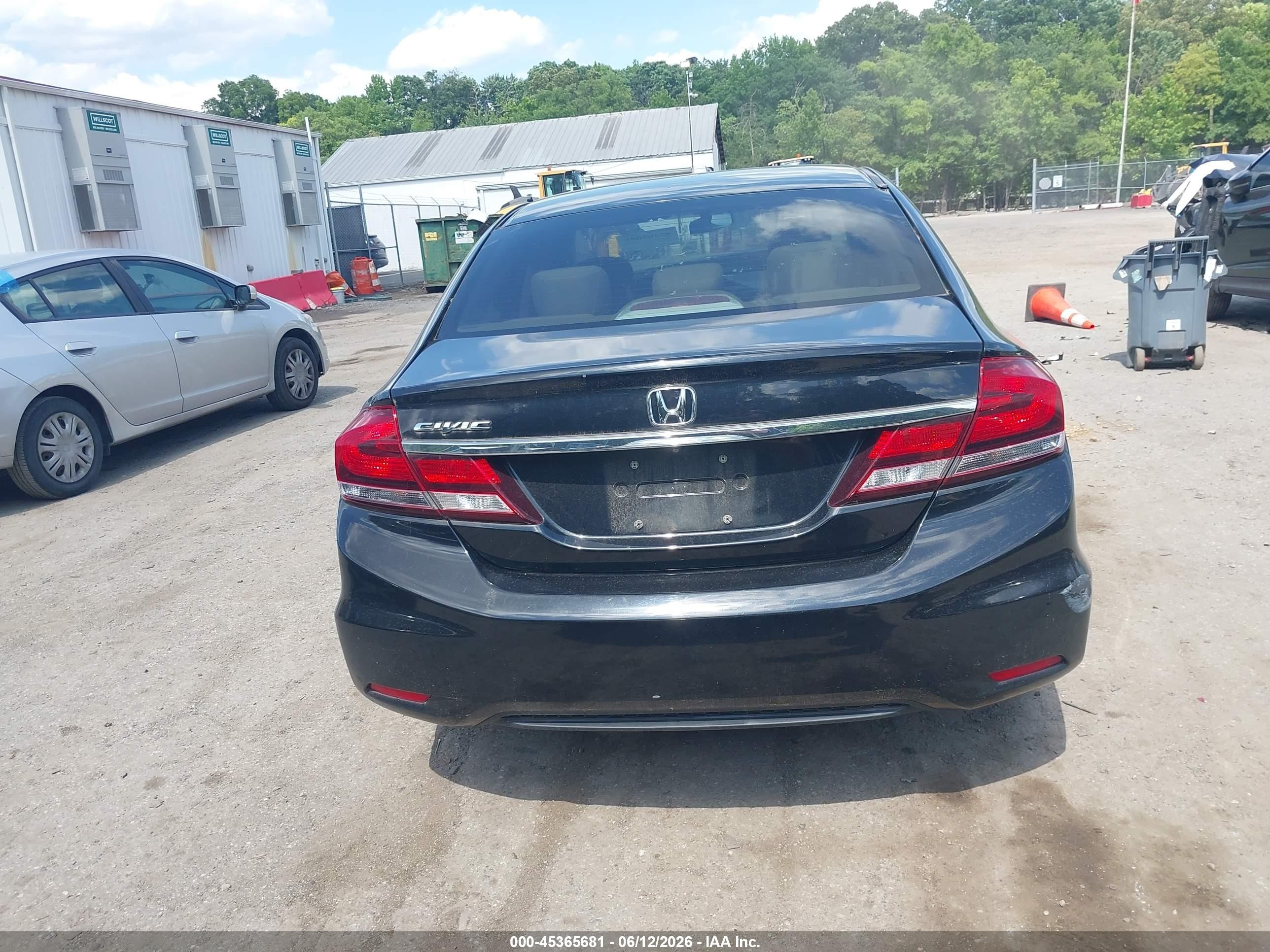 2013 Honda Civic Lx Black vin: 19XFB2F54DE022521
