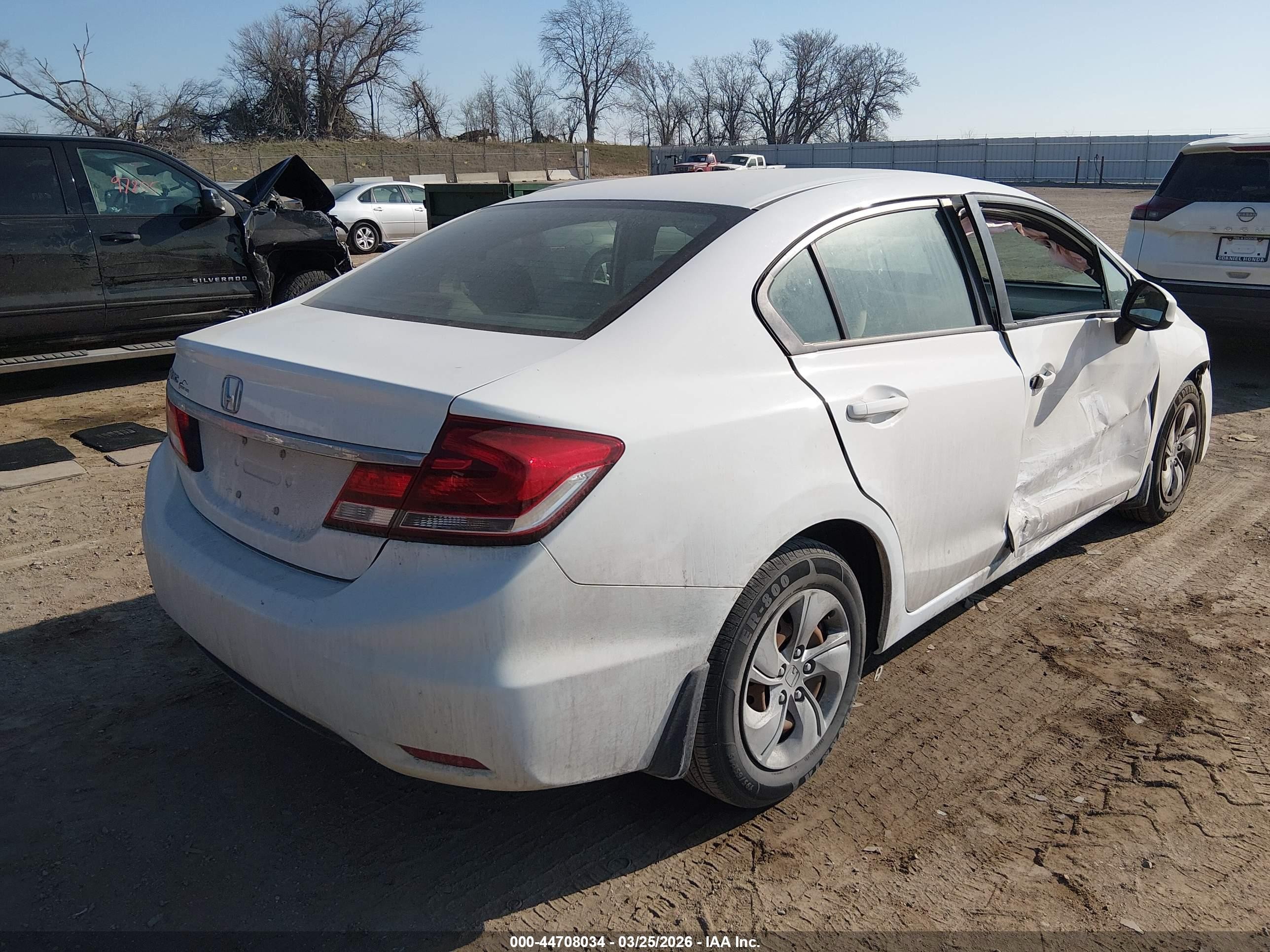 2013 Honda Civic Lx White vin: 19XFB2F54DE040243
