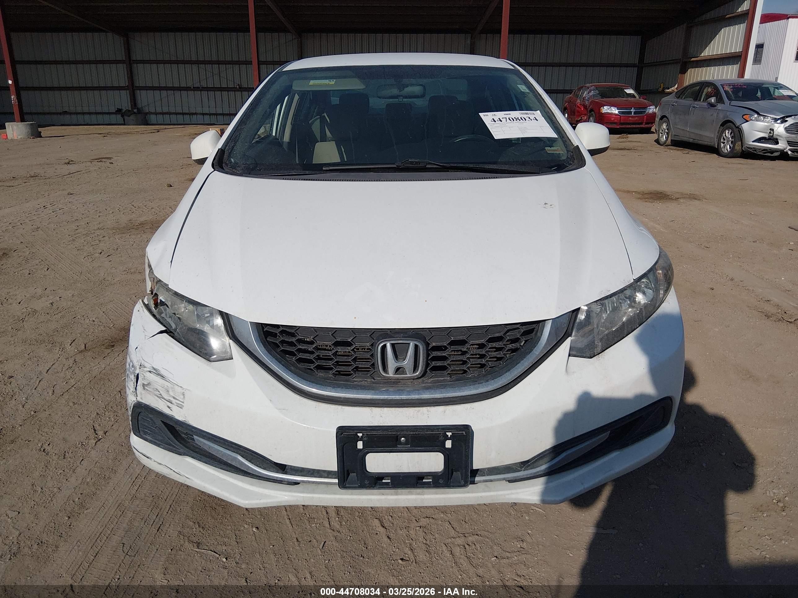 2013 Honda Civic Lx White vin: 19XFB2F54DE040243