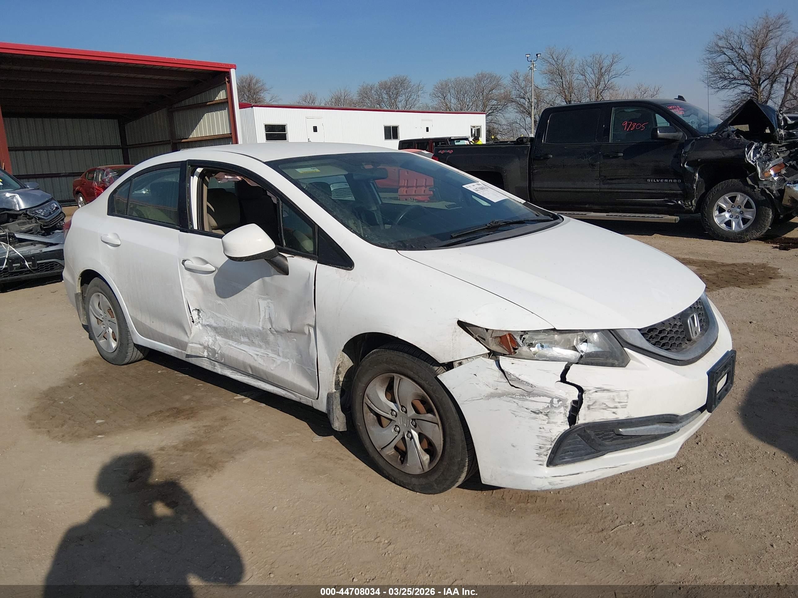 2013 Honda Civic Lx White vin: 19XFB2F54DE040243