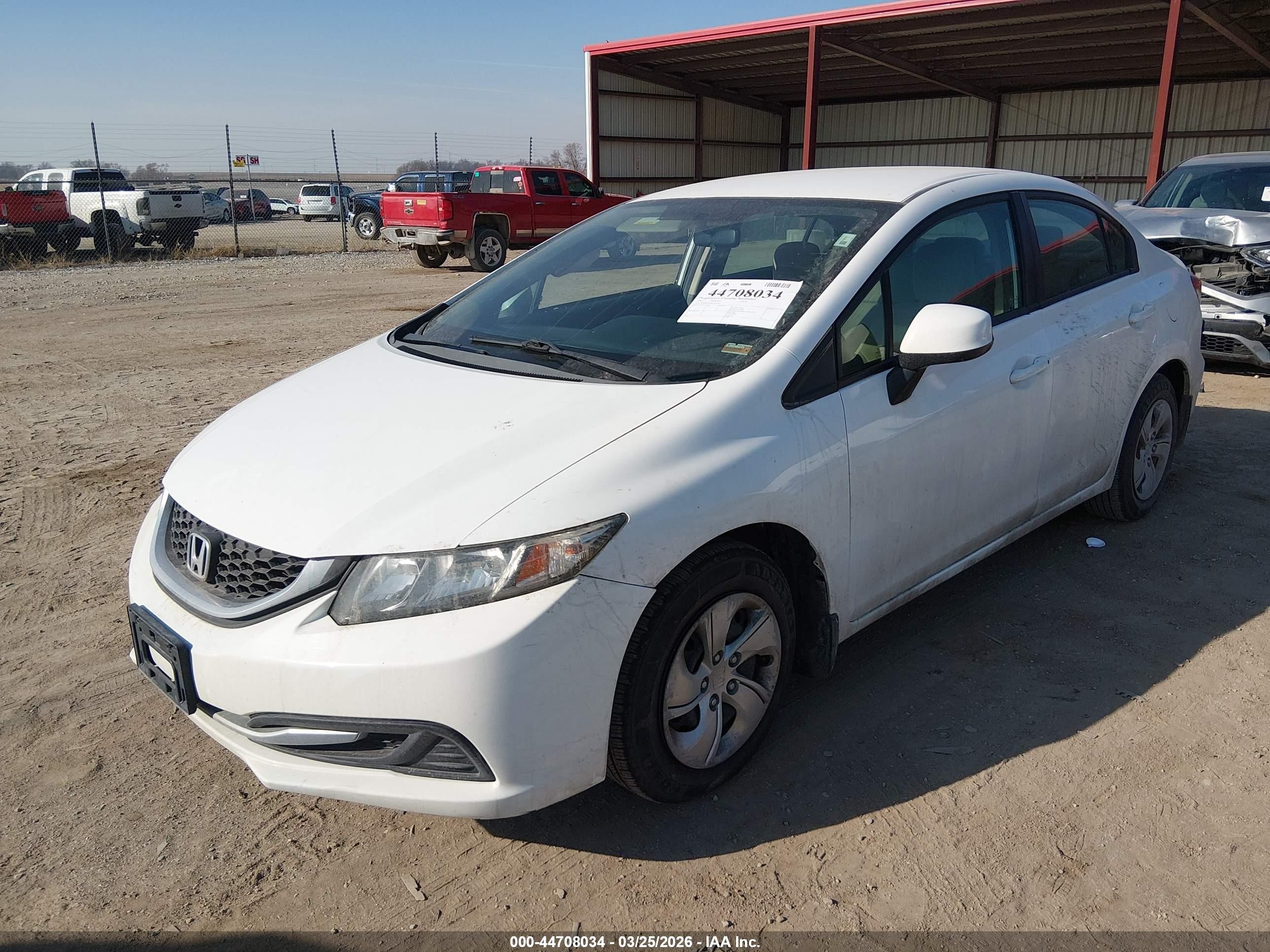 2013 Honda Civic Lx White vin: 19XFB2F54DE040243
