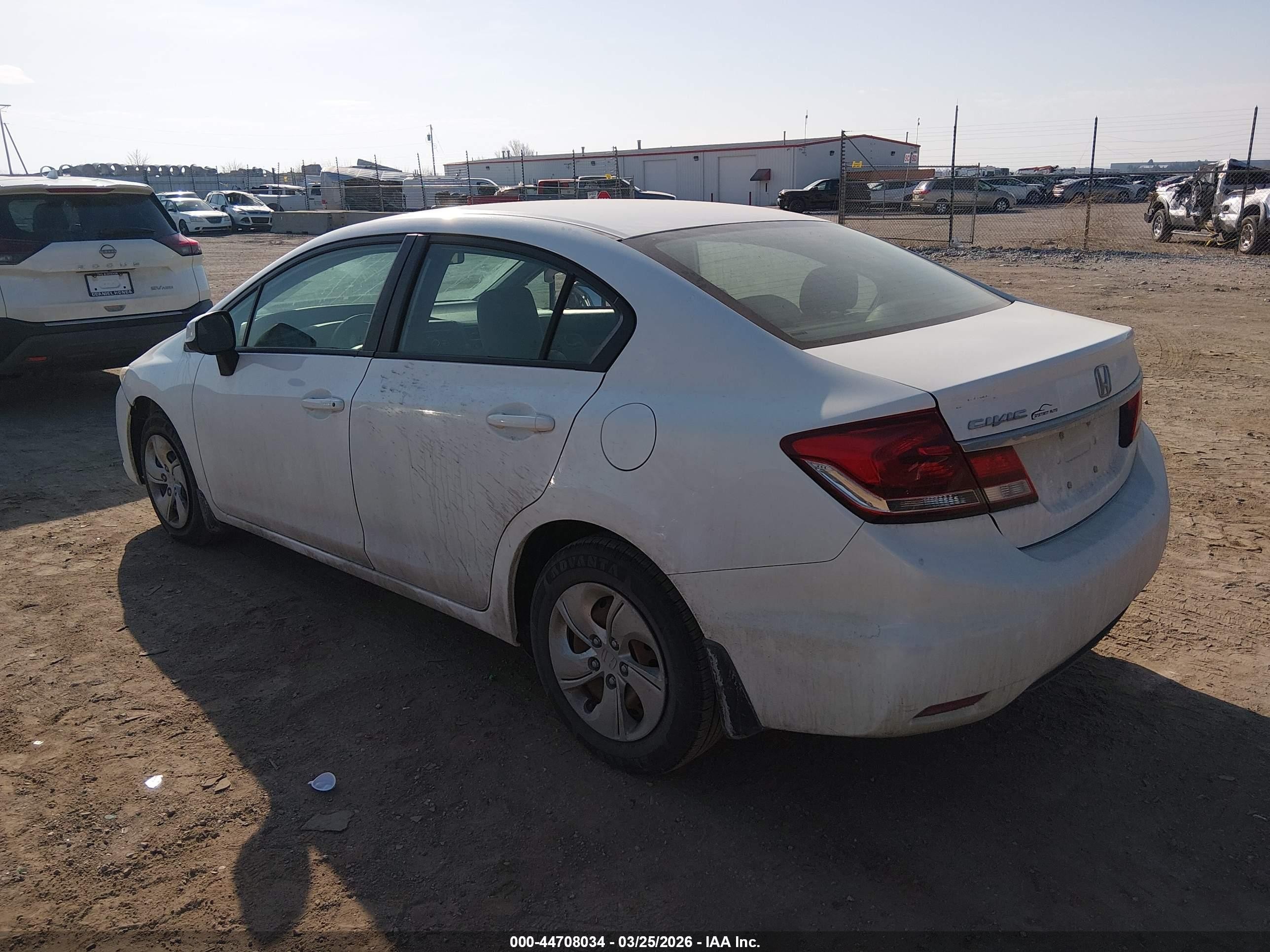 2013 Honda Civic Lx White vin: 19XFB2F54DE040243