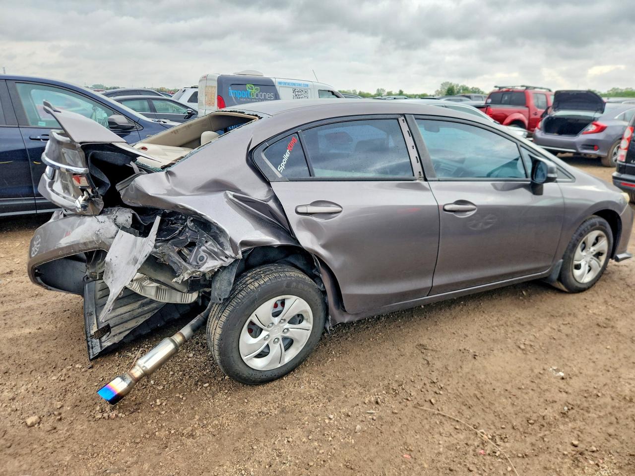 2013 Honda Civic Lx Gray vin: 19XFB2F54DE049136