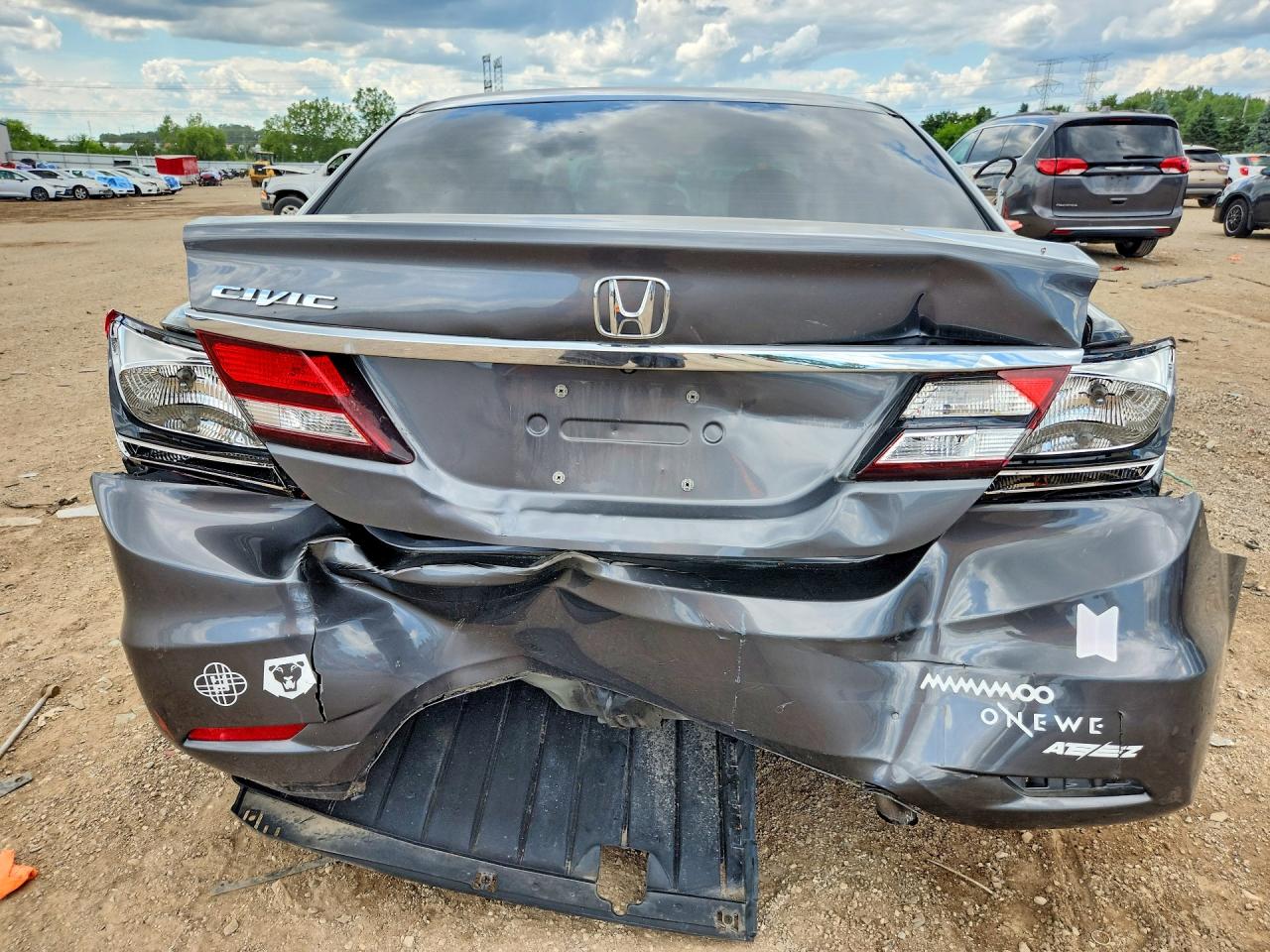 2013 Honda Civic Lx Gray vin: 19XFB2F54DE052568