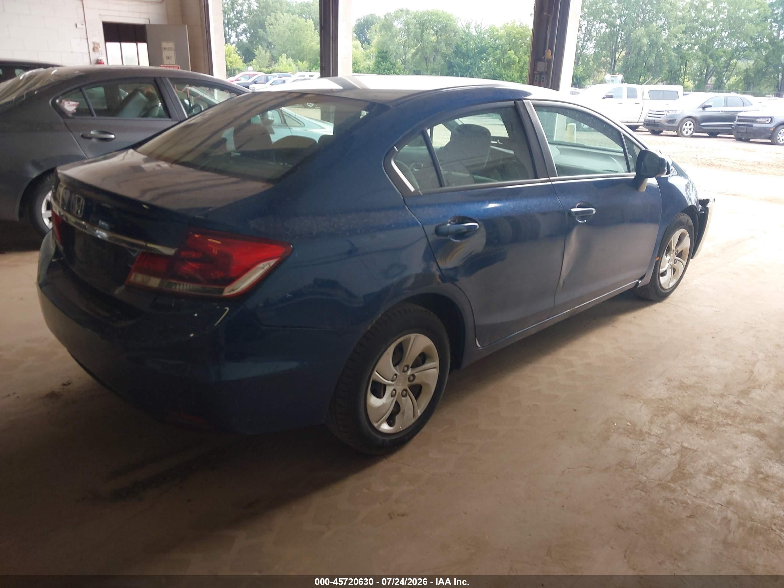 2013 Honda Civic Lx Blue vin: 19XFB2F54DE059701
