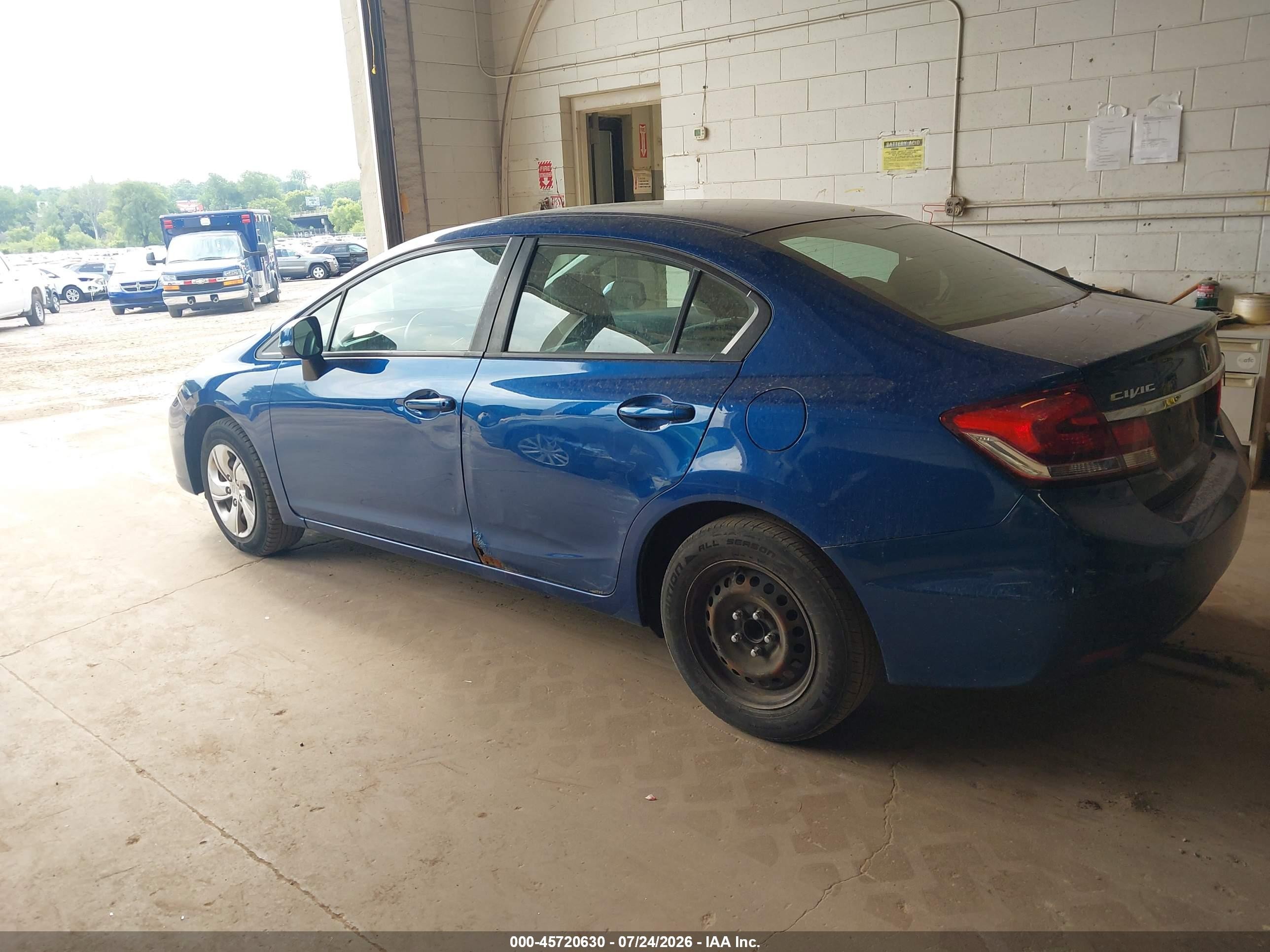 2013 Honda Civic Lx Blue vin: 19XFB2F54DE059701