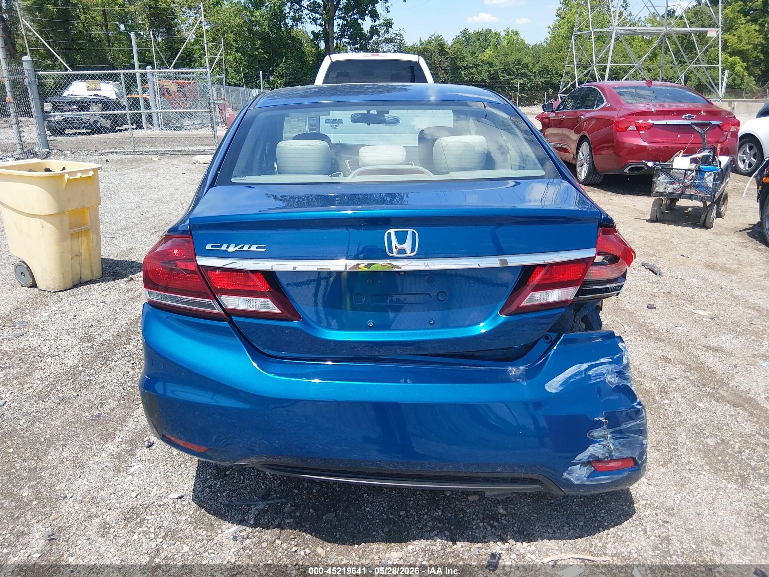 2013 Honda Civic Lx Blue vin: 19XFB2F54DE064168