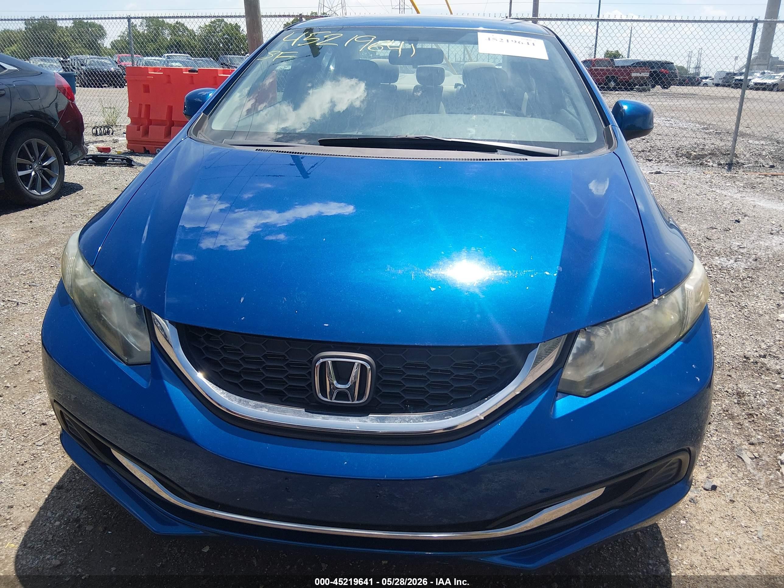 2013 Honda Civic Lx Blue vin: 19XFB2F54DE064168
