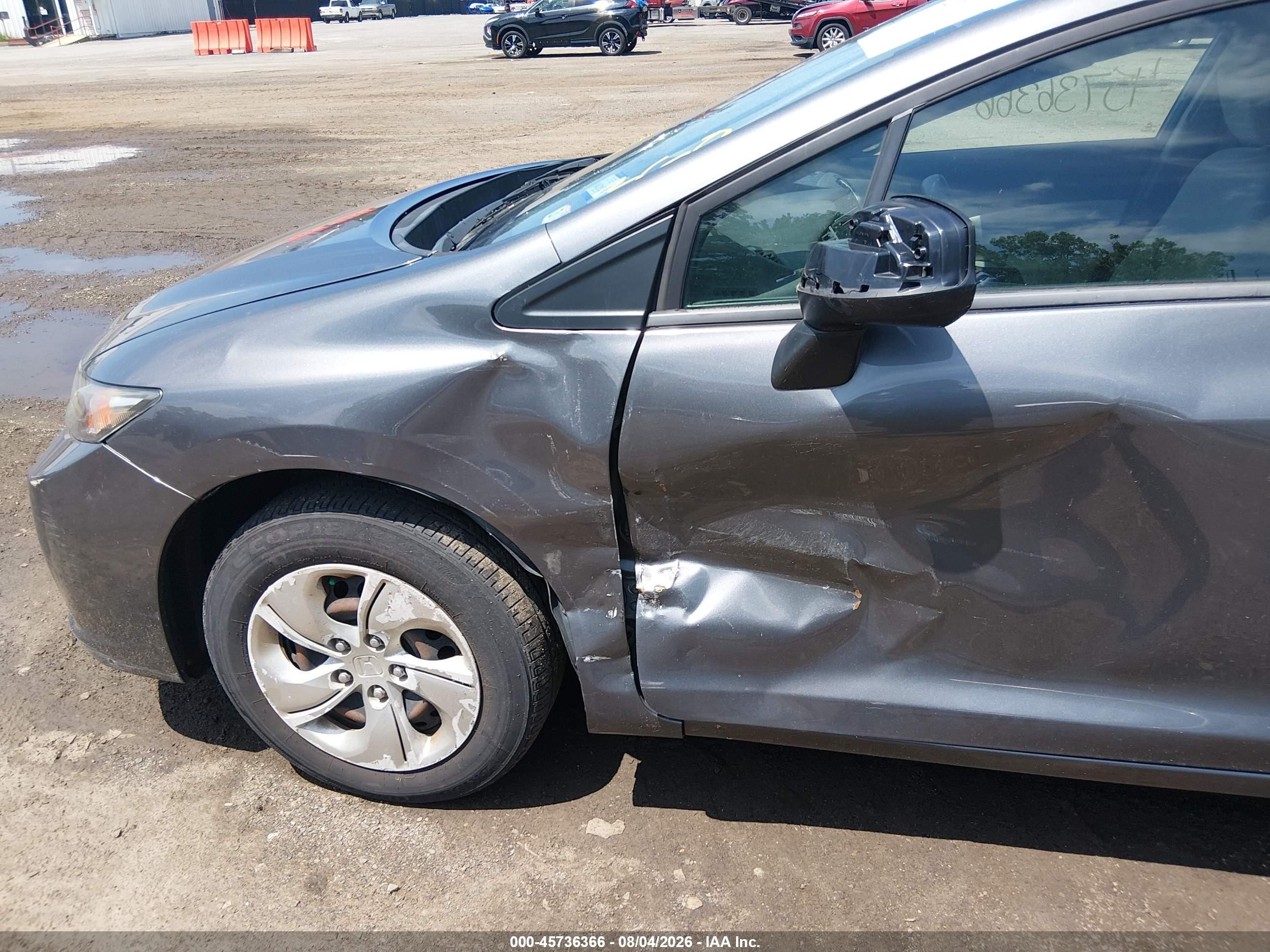 2013 Honda Civic Lx Серый vin: 19XFB2F54DE070858