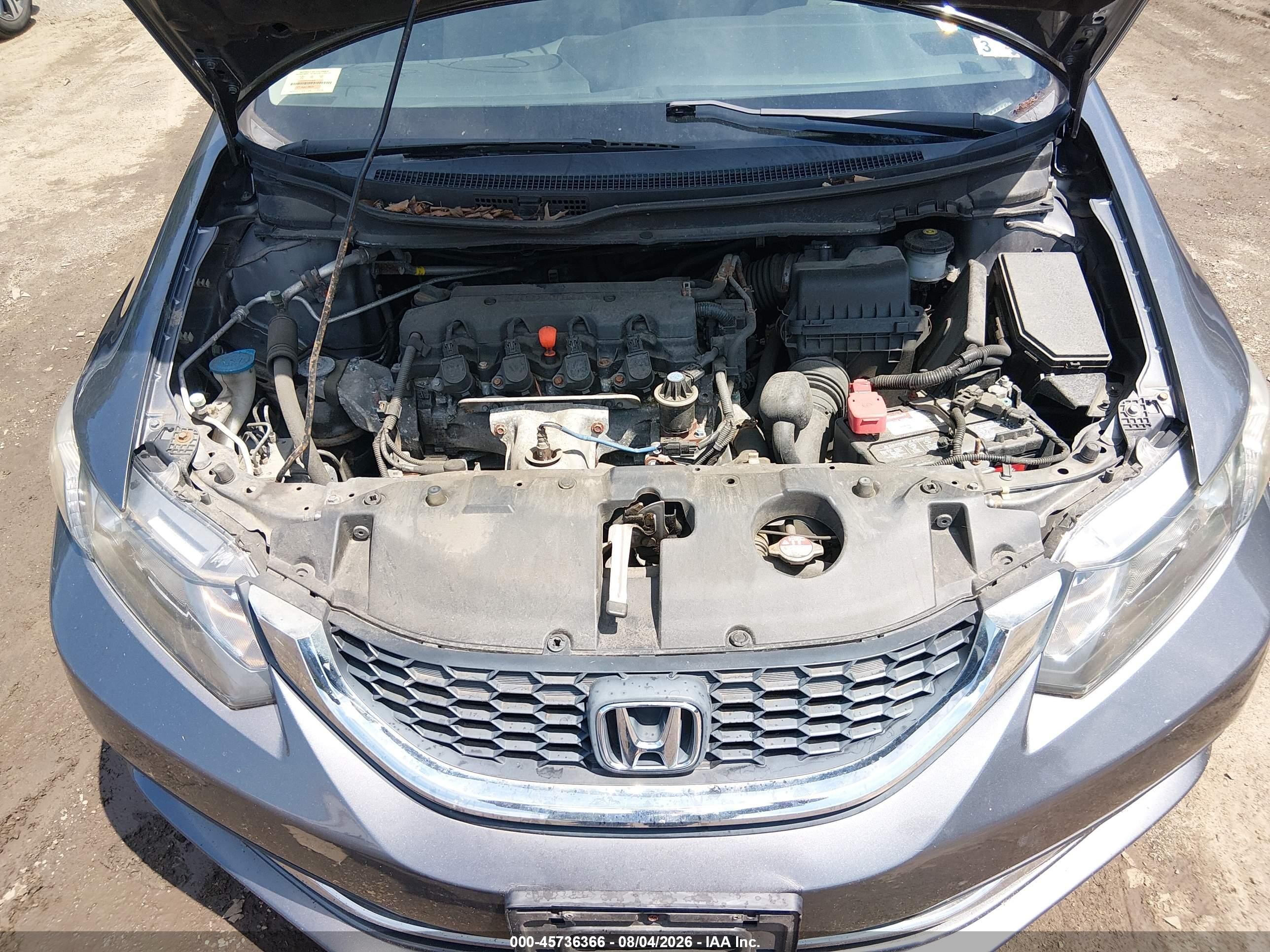2013 Honda Civic Lx Серый vin: 19XFB2F54DE070858