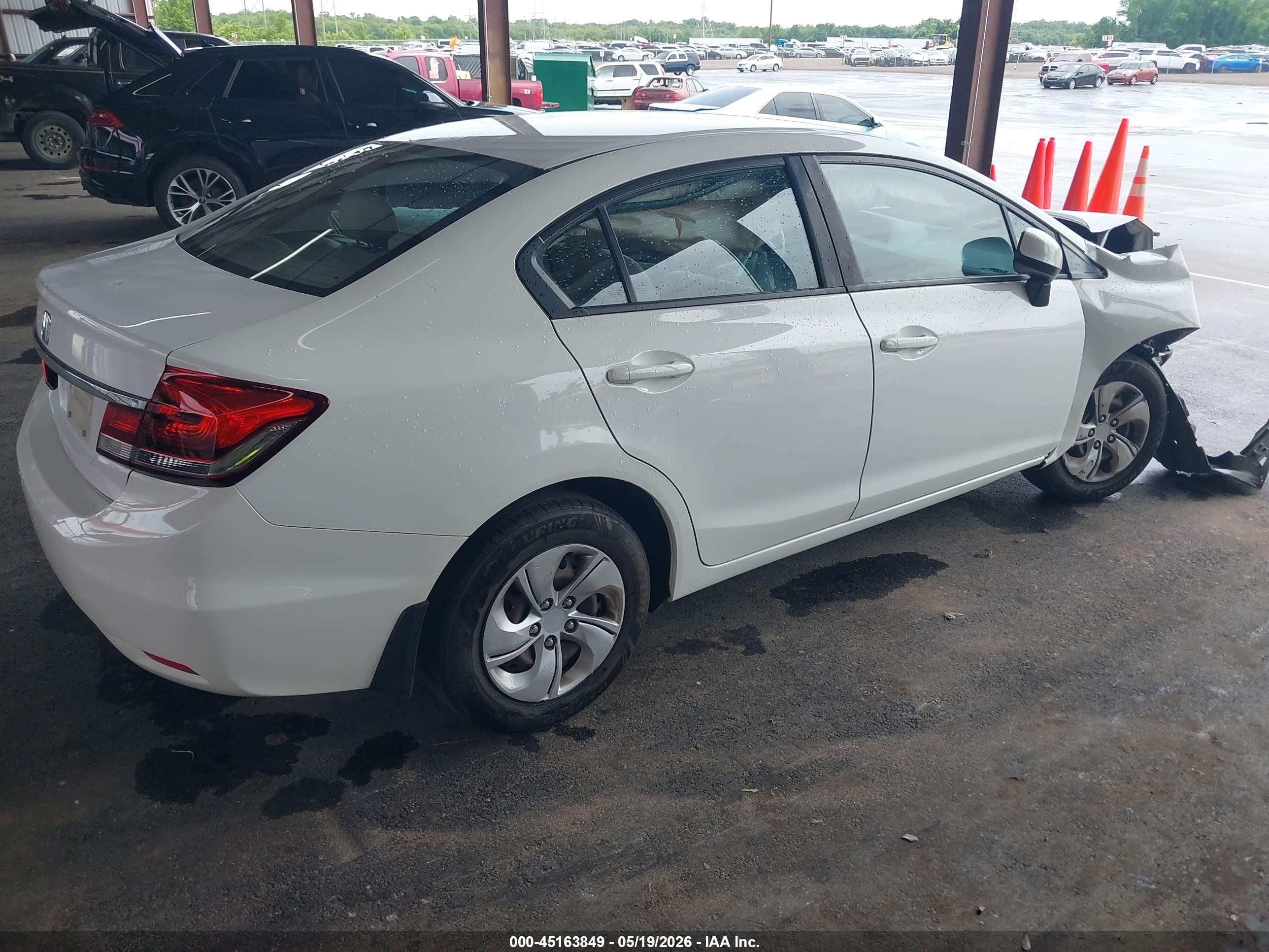 2013 Honda Civic Lx Белый vin: 19XFB2F54DE098529