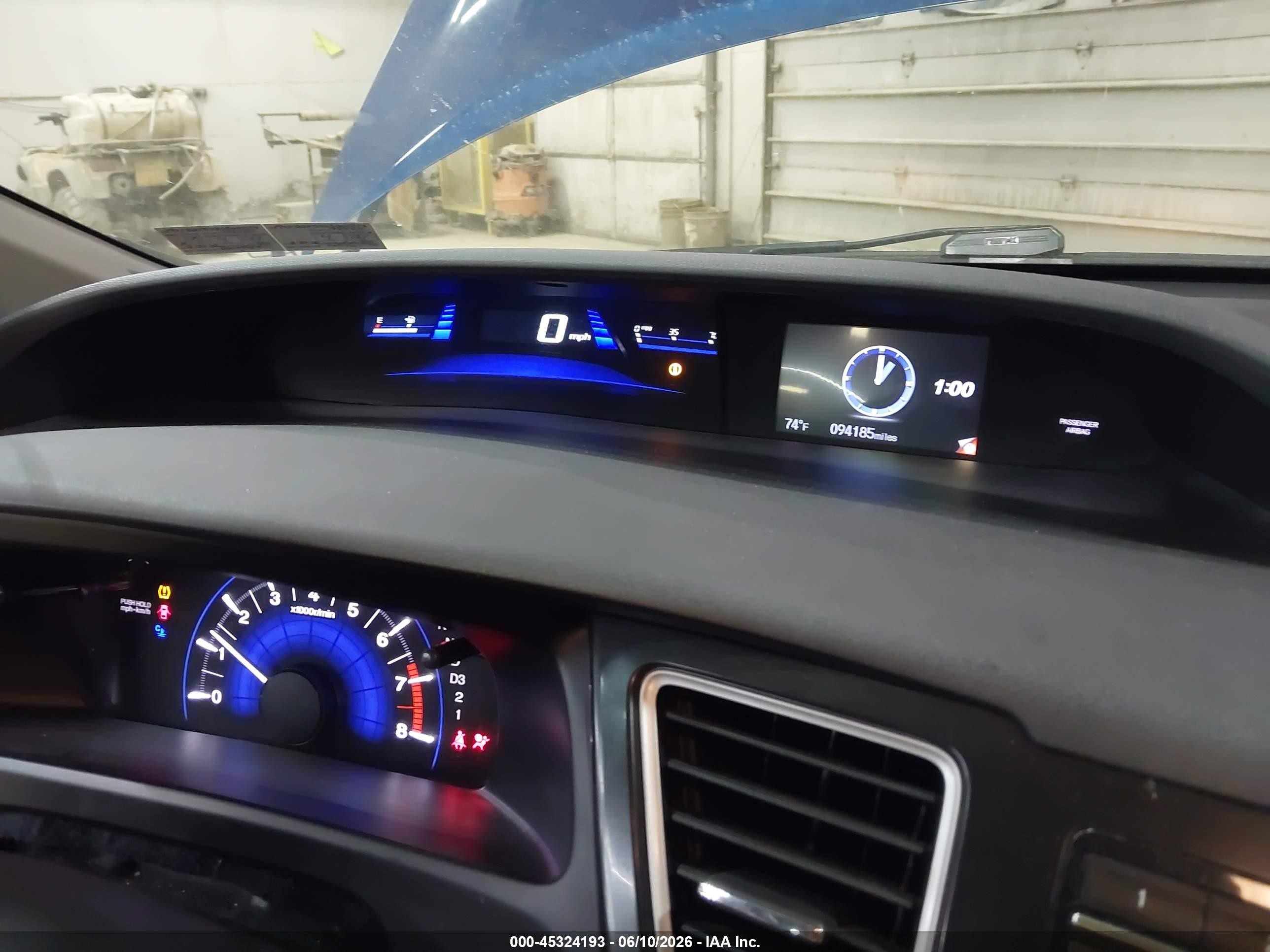 2013 Honda Civic Lx Синий vin: 19XFB2F54DE204574
