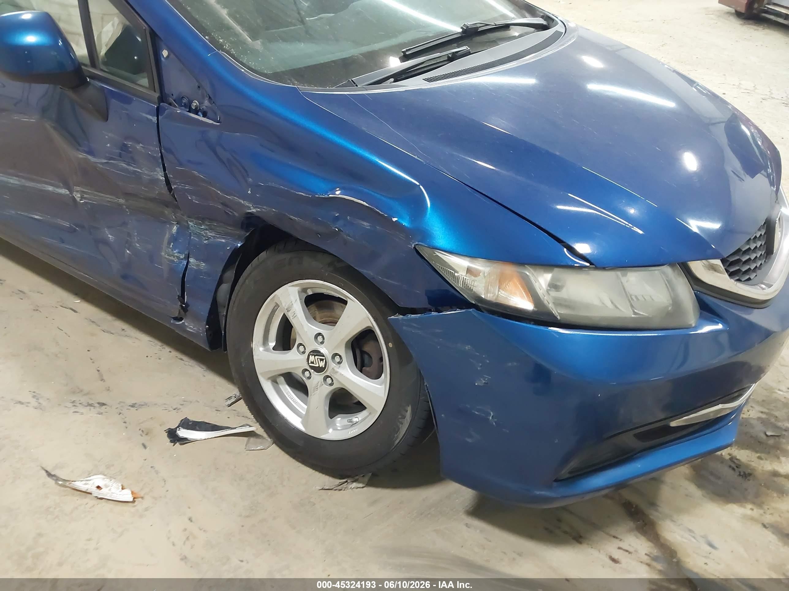 2013 Honda Civic Lx Синий vin: 19XFB2F54DE204574