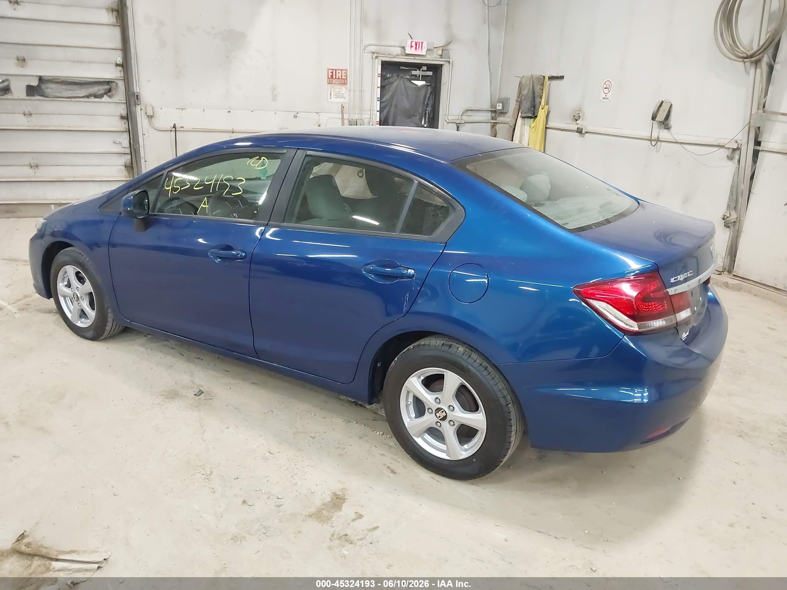 2013 Honda Civic Lx Синий vin: 19XFB2F54DE204574