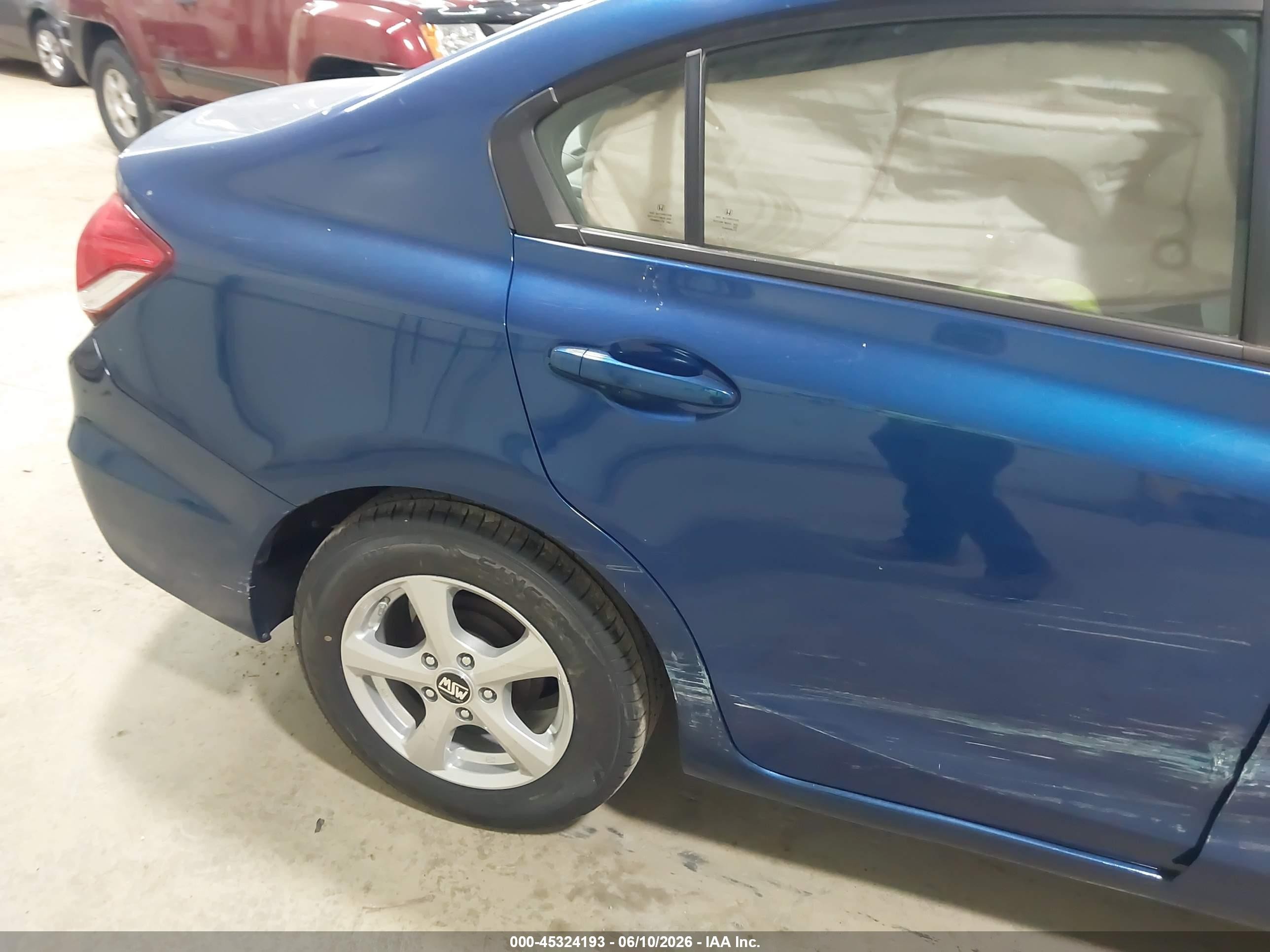 2013 Honda Civic Lx Синий vin: 19XFB2F54DE204574