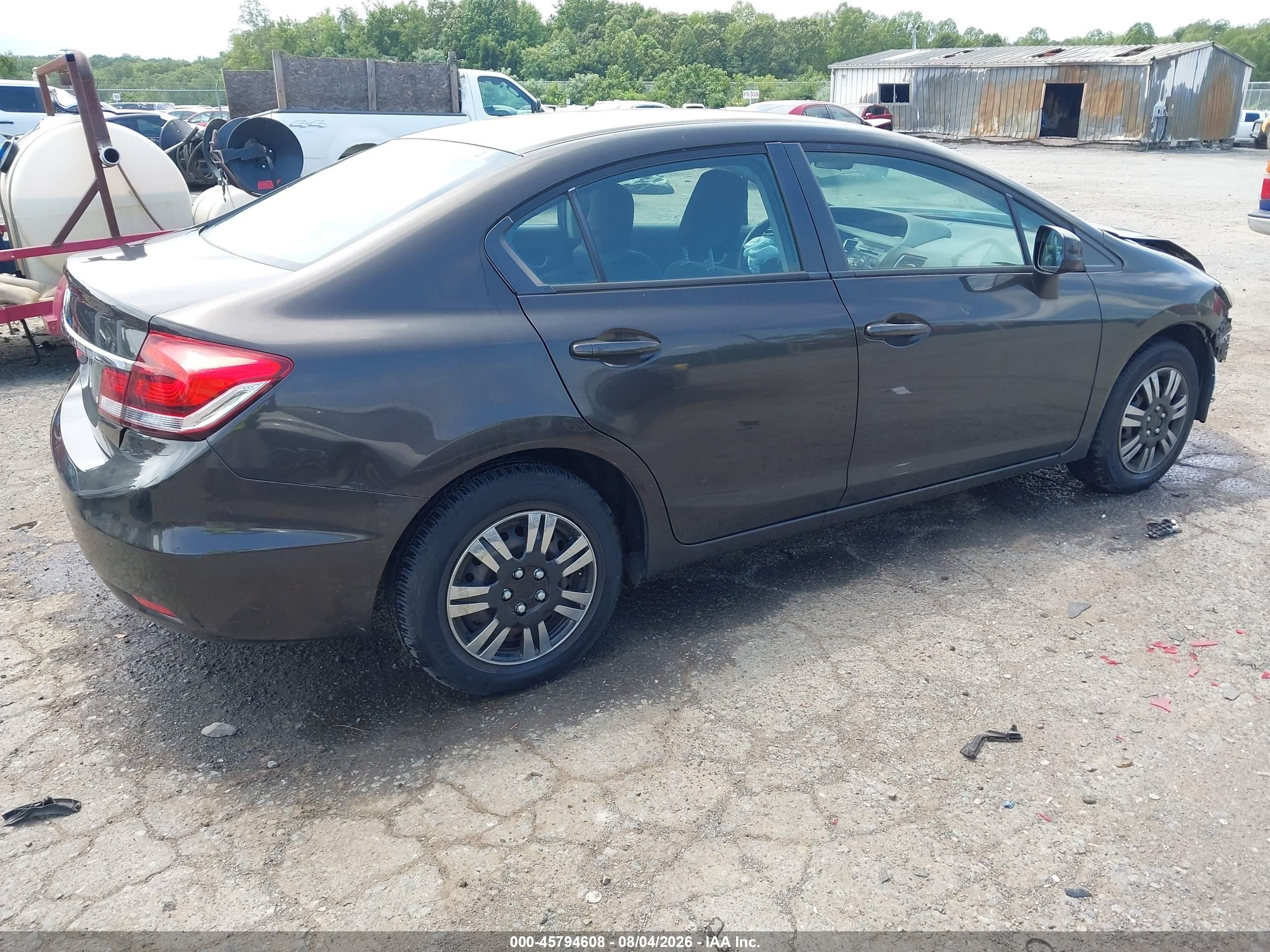 2013 Honda Civic Lx Gray vin: 19XFB2F54DE206776