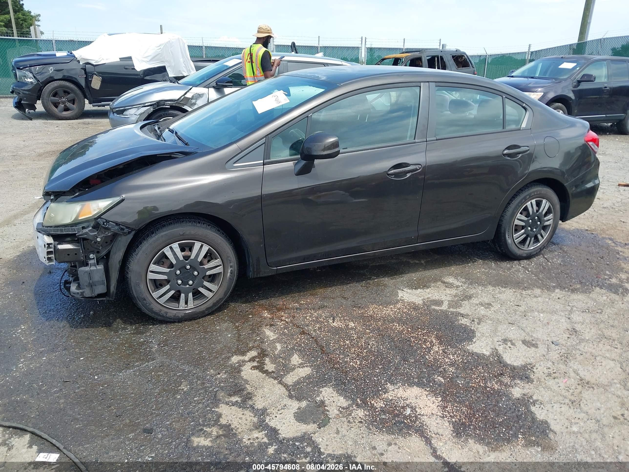 2013 Honda Civic Lx Gray vin: 19XFB2F54DE206776