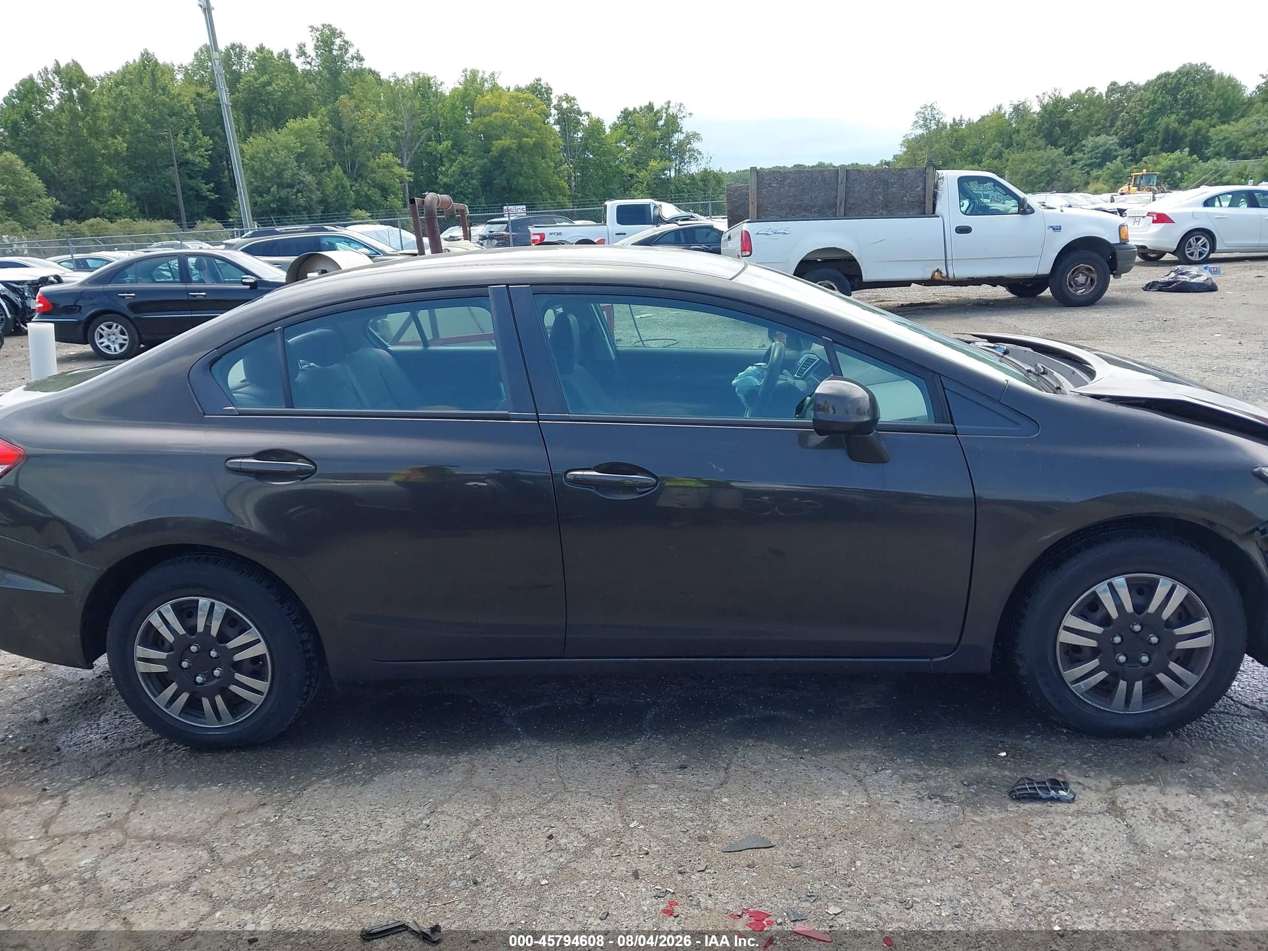 2013 Honda Civic Lx Gray vin: 19XFB2F54DE206776