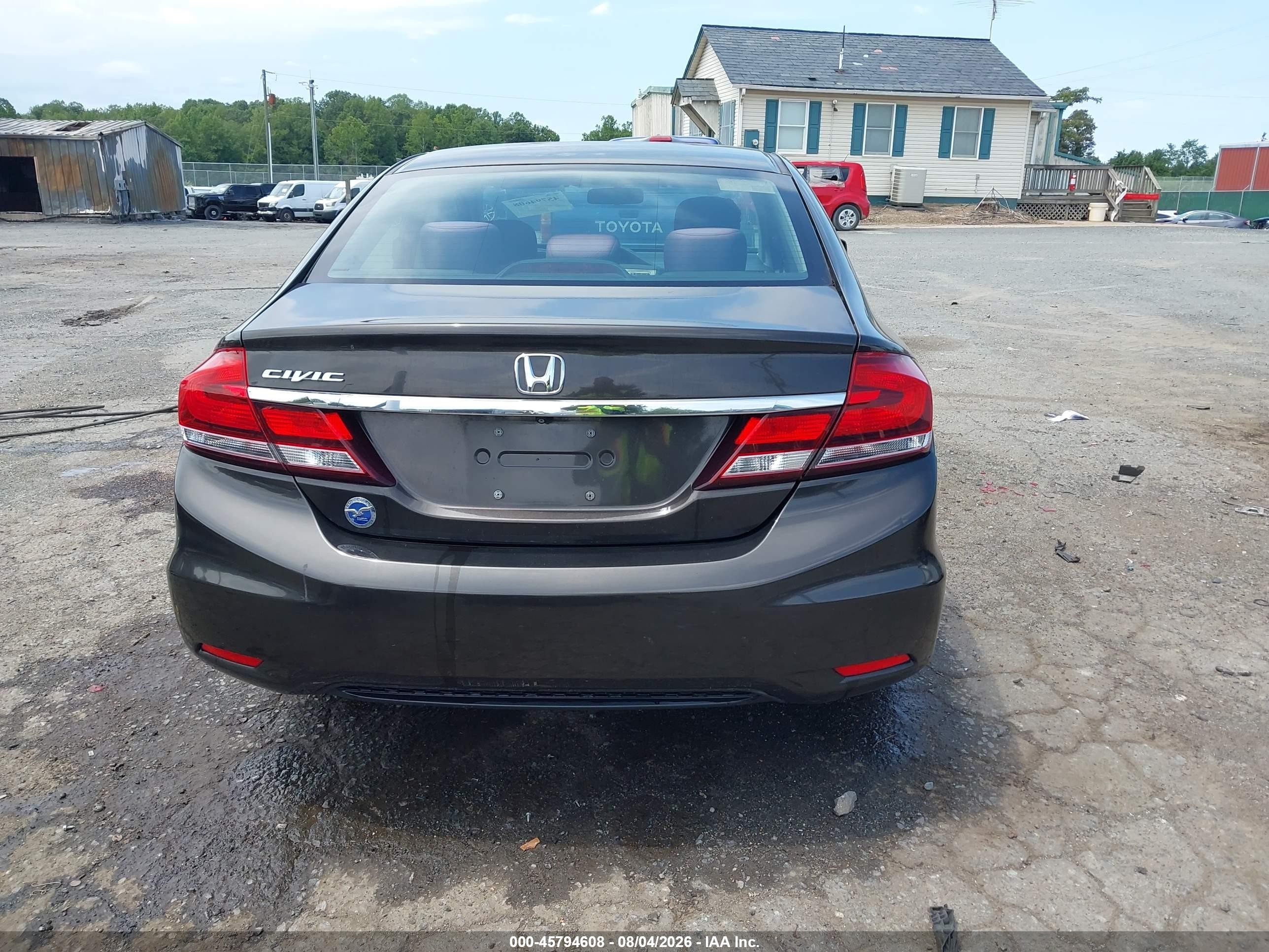 2013 Honda Civic Lx Gray vin: 19XFB2F54DE206776