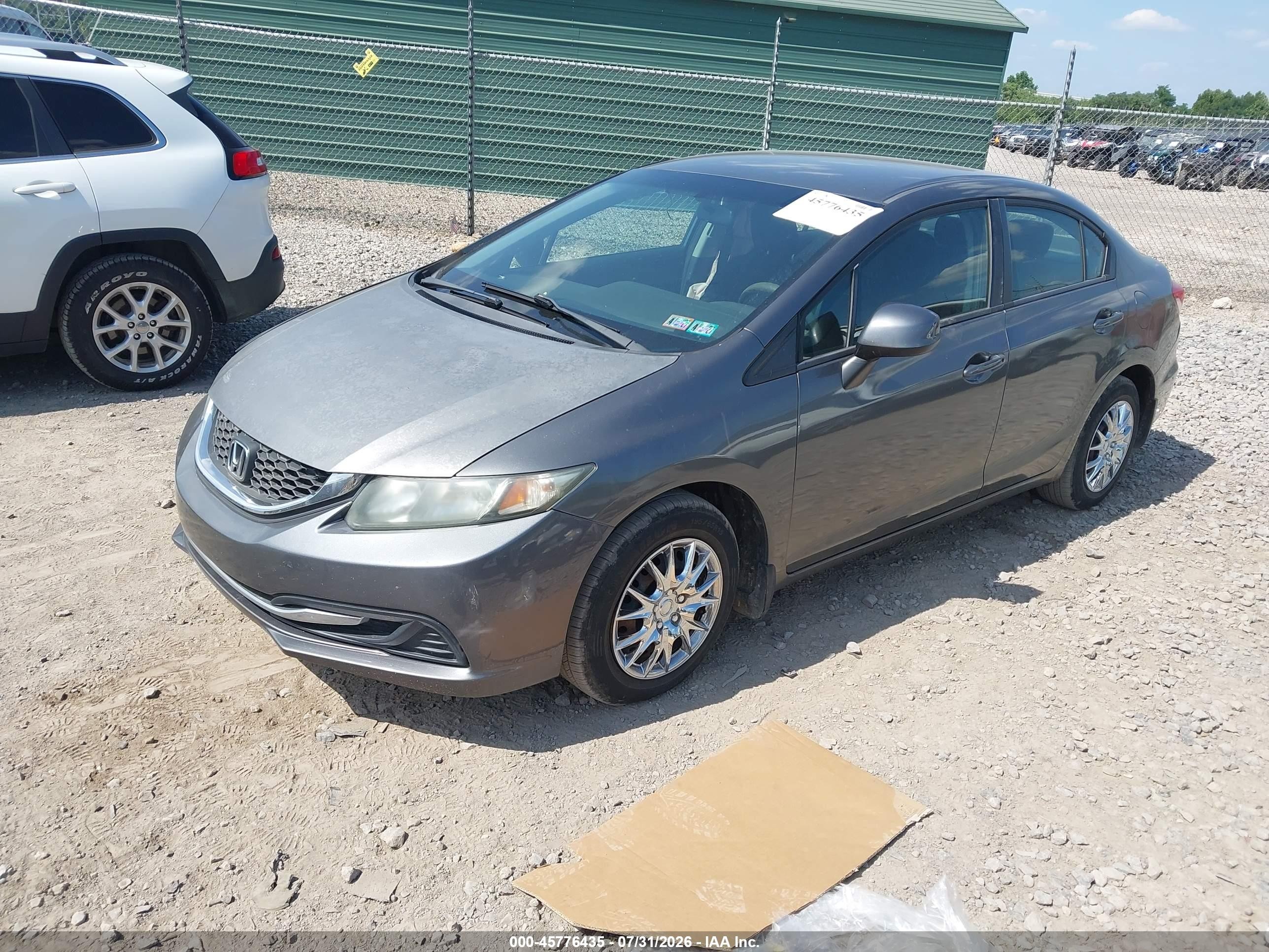 2013 Honda Civic Lx Gray vin: 19XFB2F54DE210410