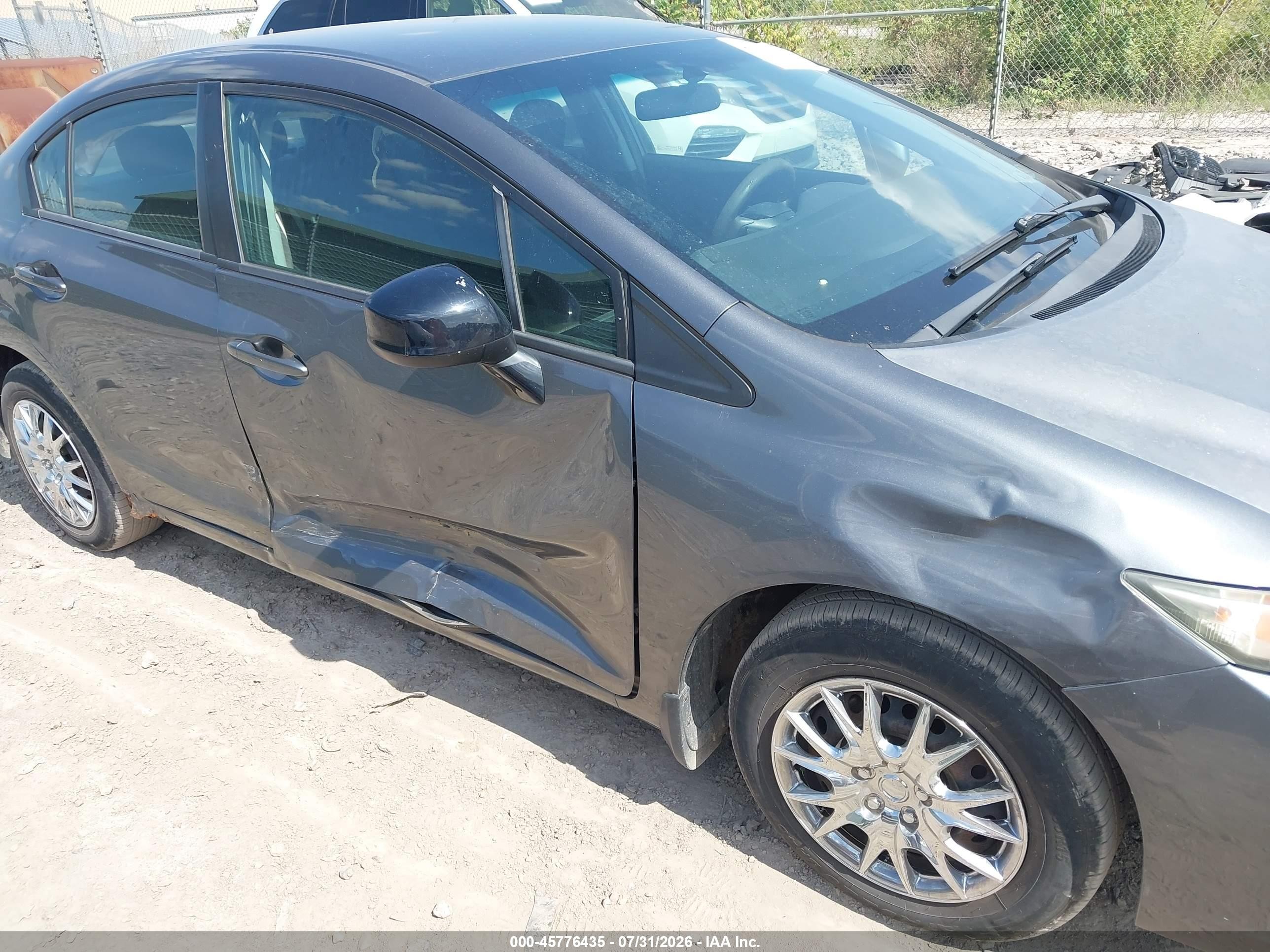 2013 Honda Civic Lx Gray vin: 19XFB2F54DE210410