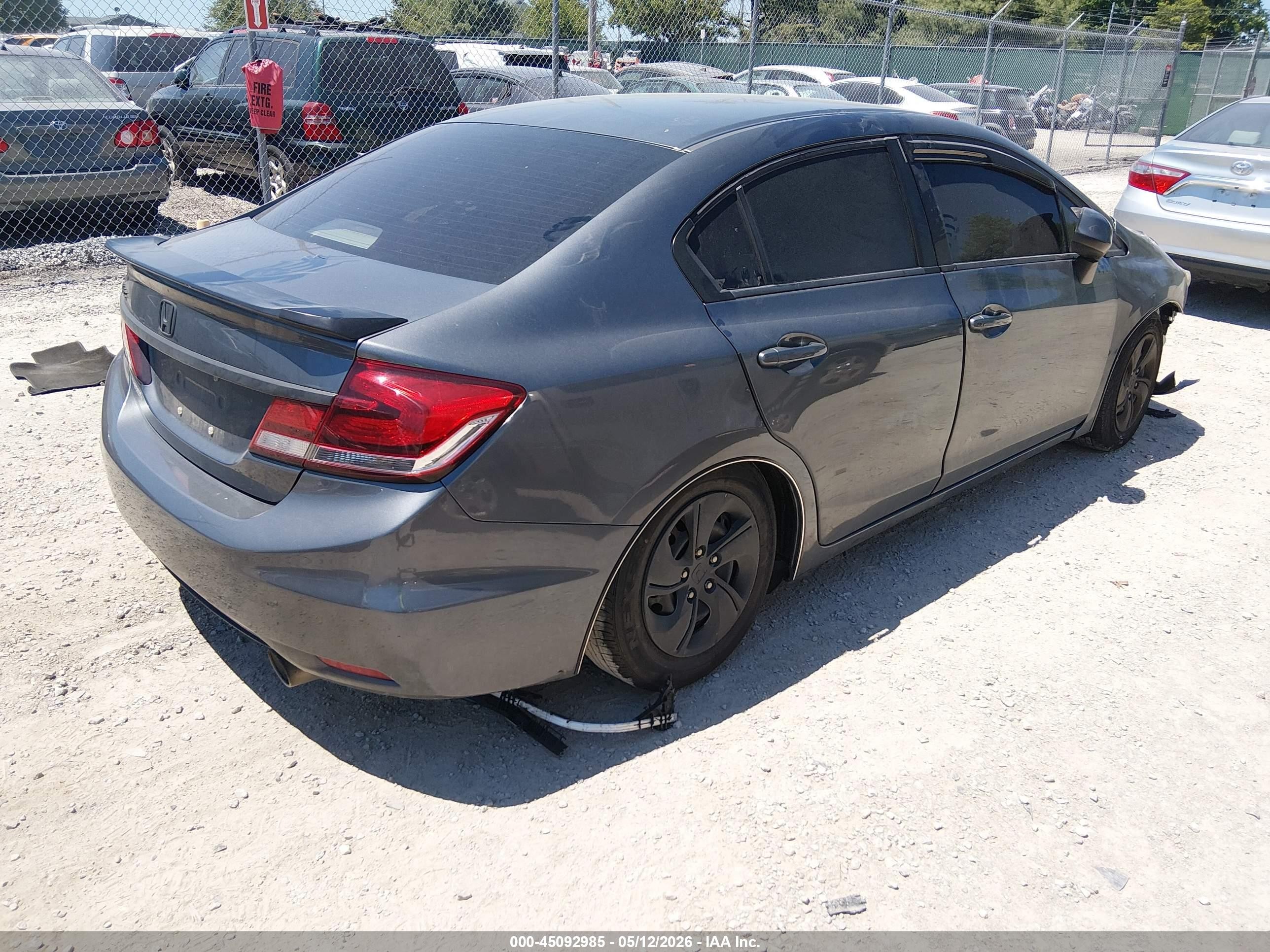 2013 Honda Civic Lx Gray vin: 19XFB2F54DE216725