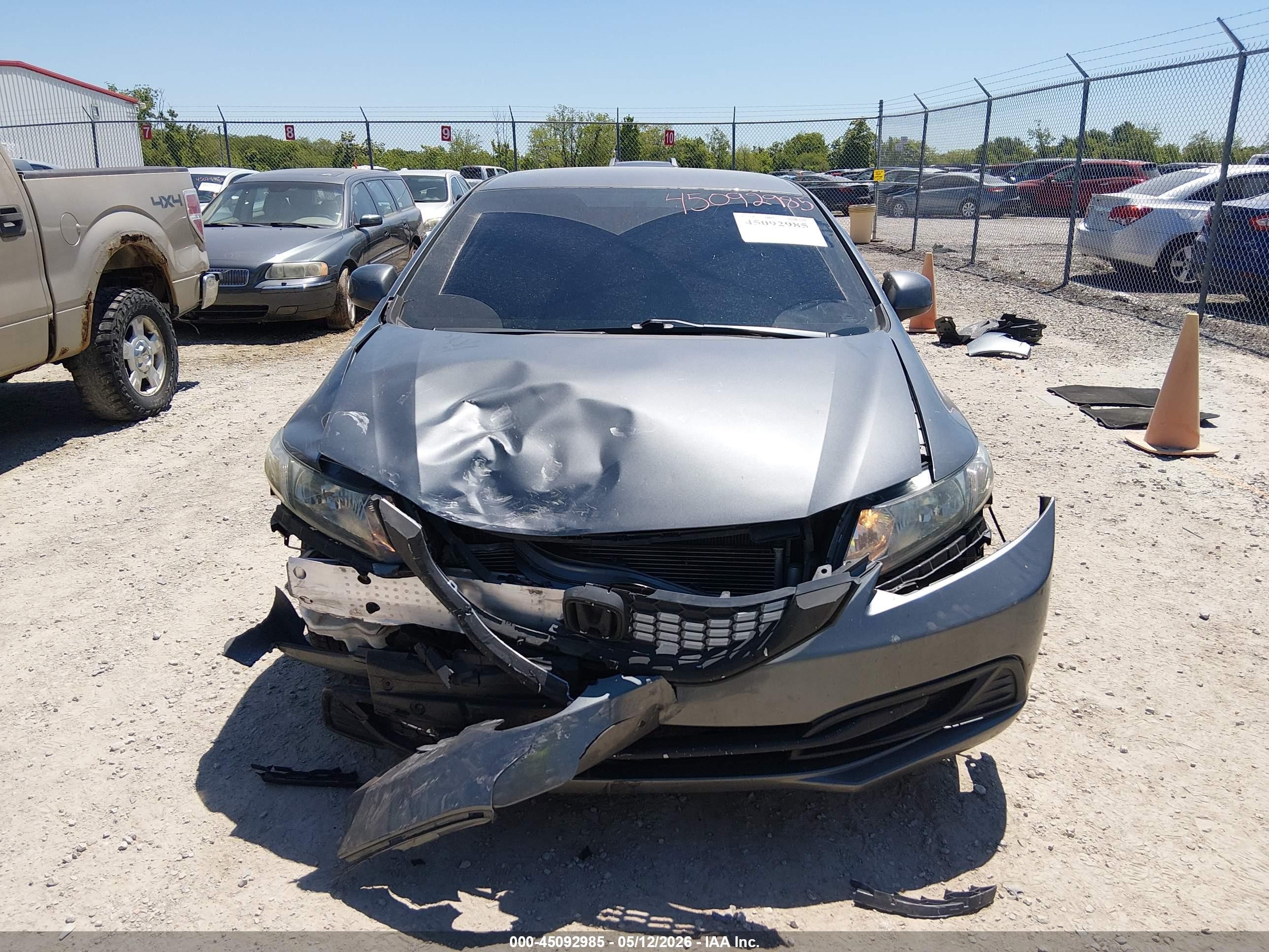 2013 Honda Civic Lx Gray vin: 19XFB2F54DE216725