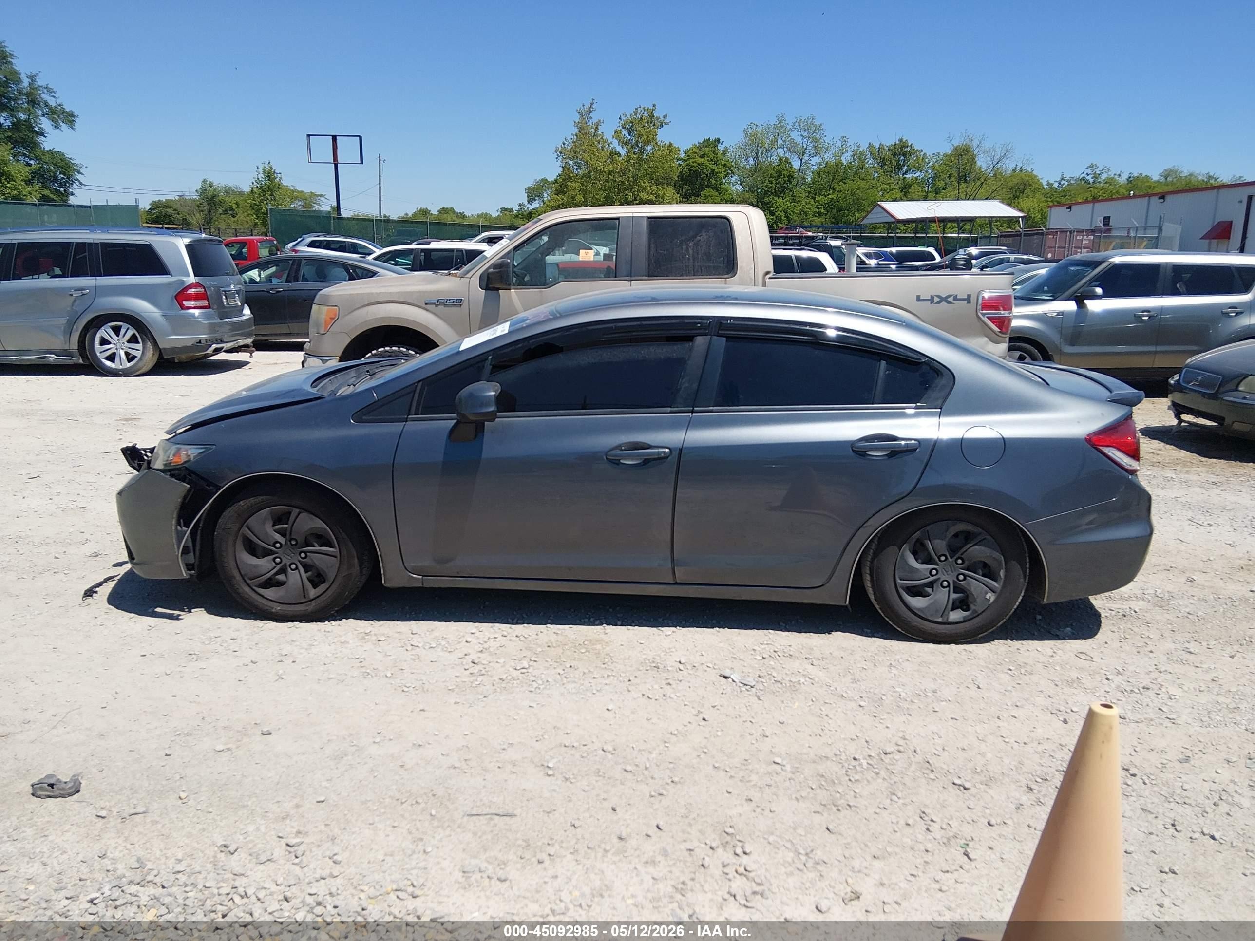 2013 Honda Civic Lx Gray vin: 19XFB2F54DE216725