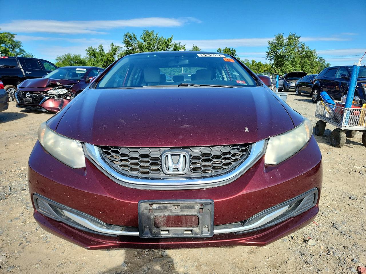 2013 Honda Civic Lx Burgundy vin: 19XFB2F54DE220693