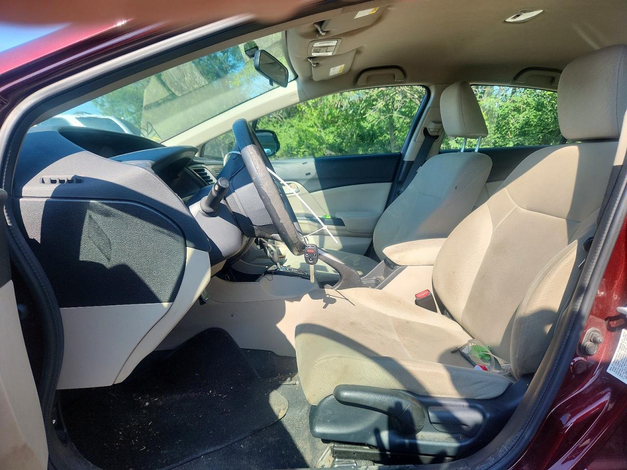2013 Honda Civic Lx Burgundy vin: 19XFB2F54DE220693