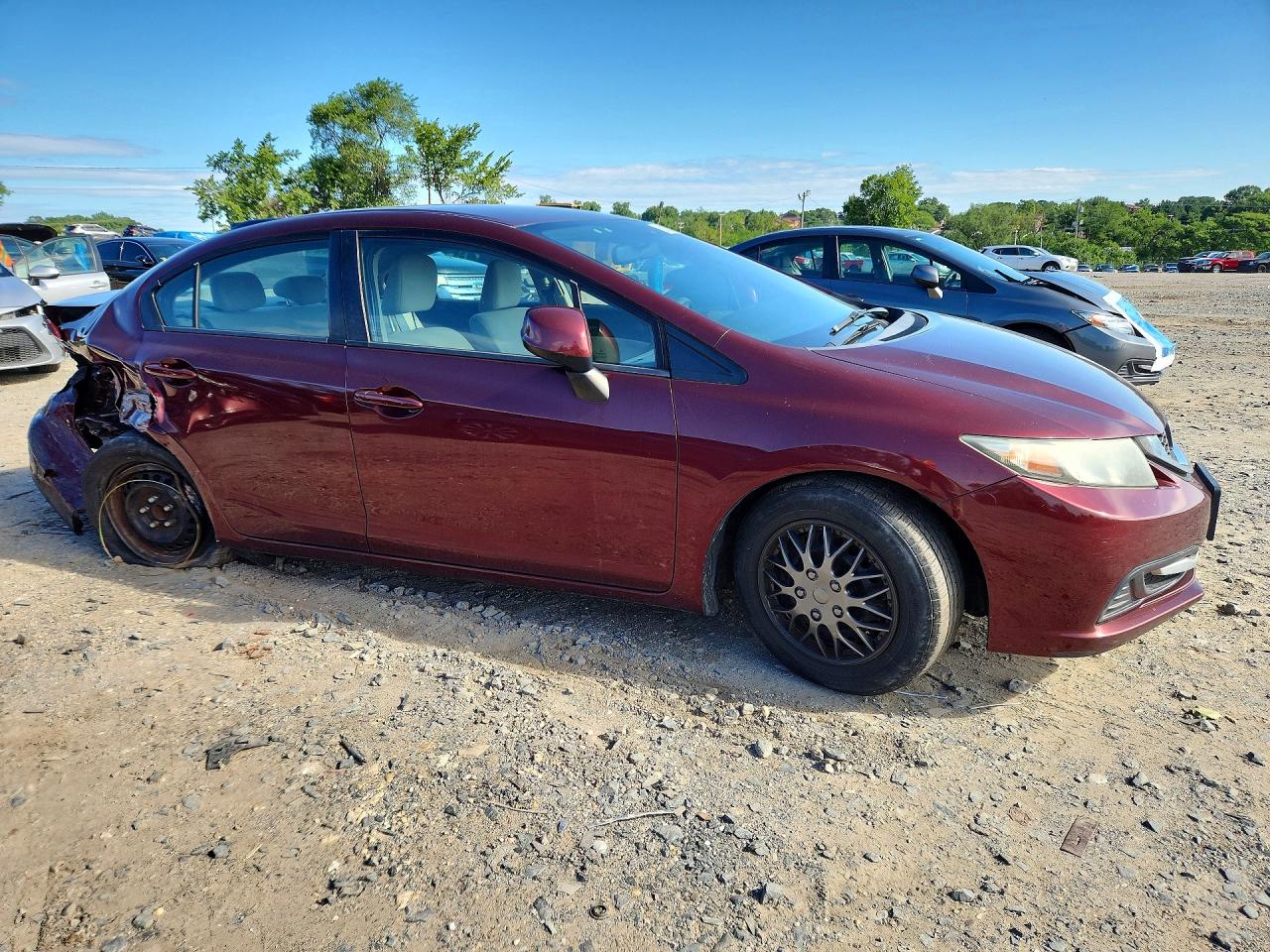 2013 Honda Civic Lx Burgundy vin: 19XFB2F54DE220693