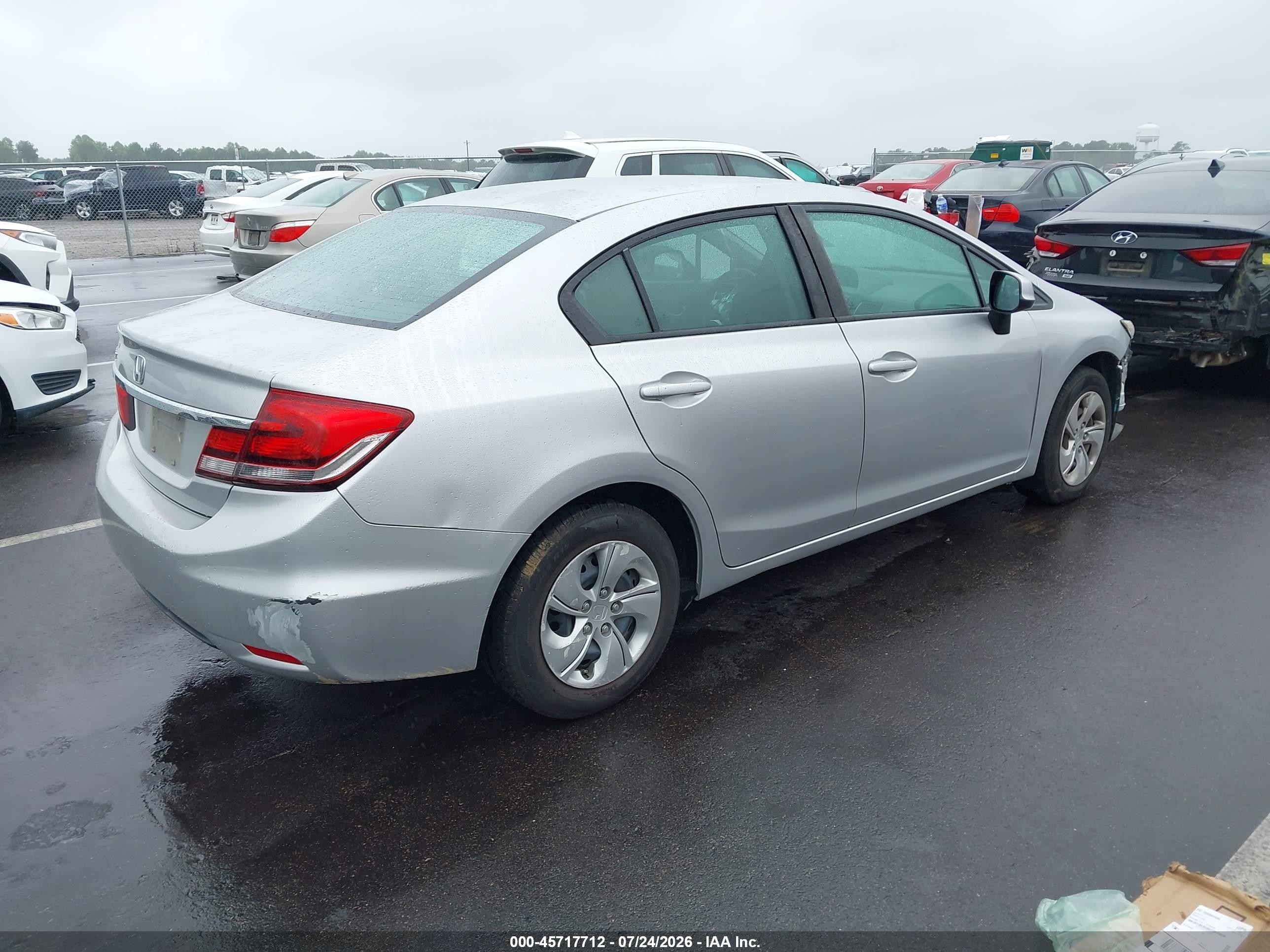 2013 Honda Civic Lx Silver vin: 19XFB2F54DE246940