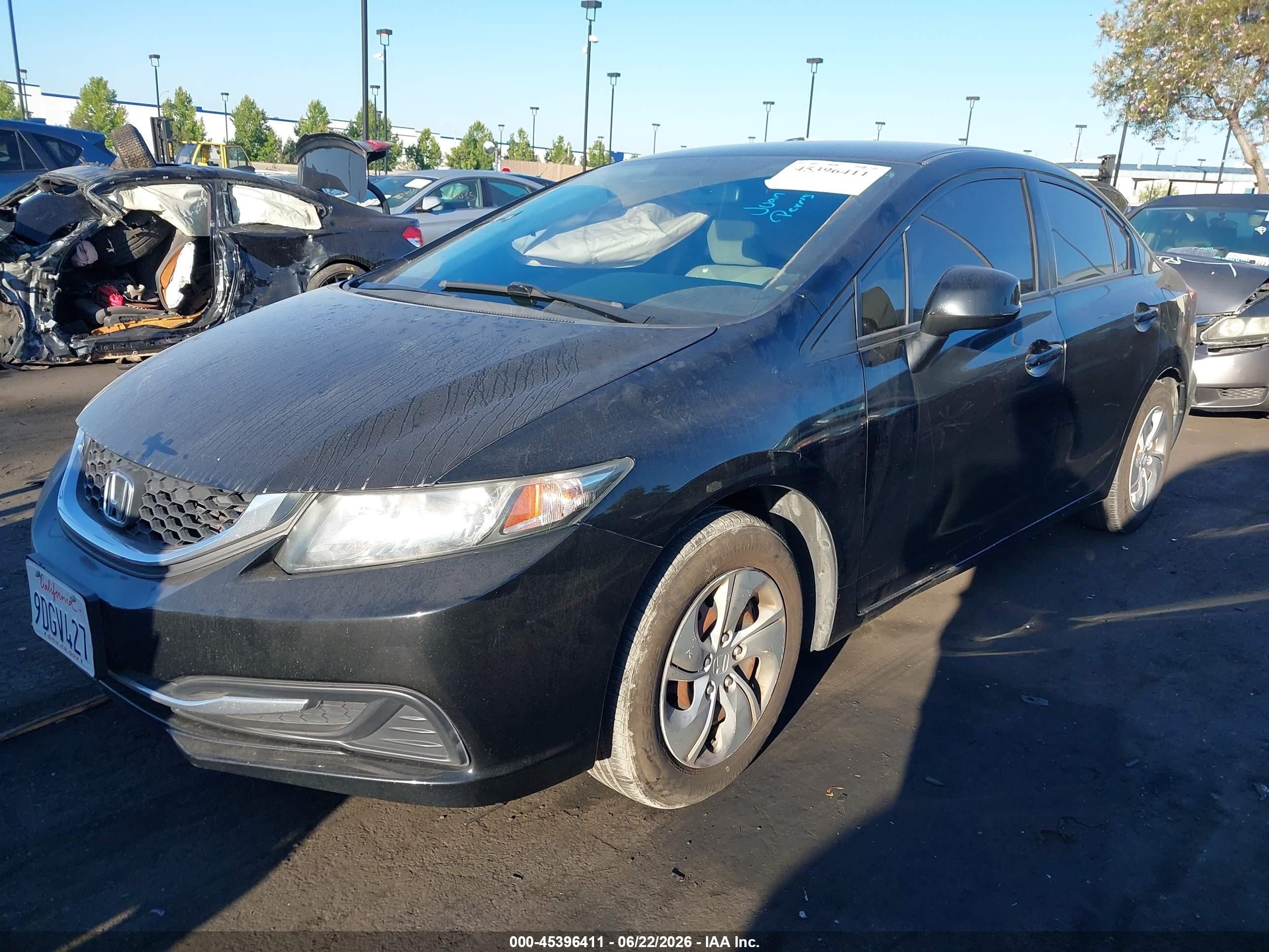 2013 Honda Civic Lx Black vin: 19XFB2F54DE252558