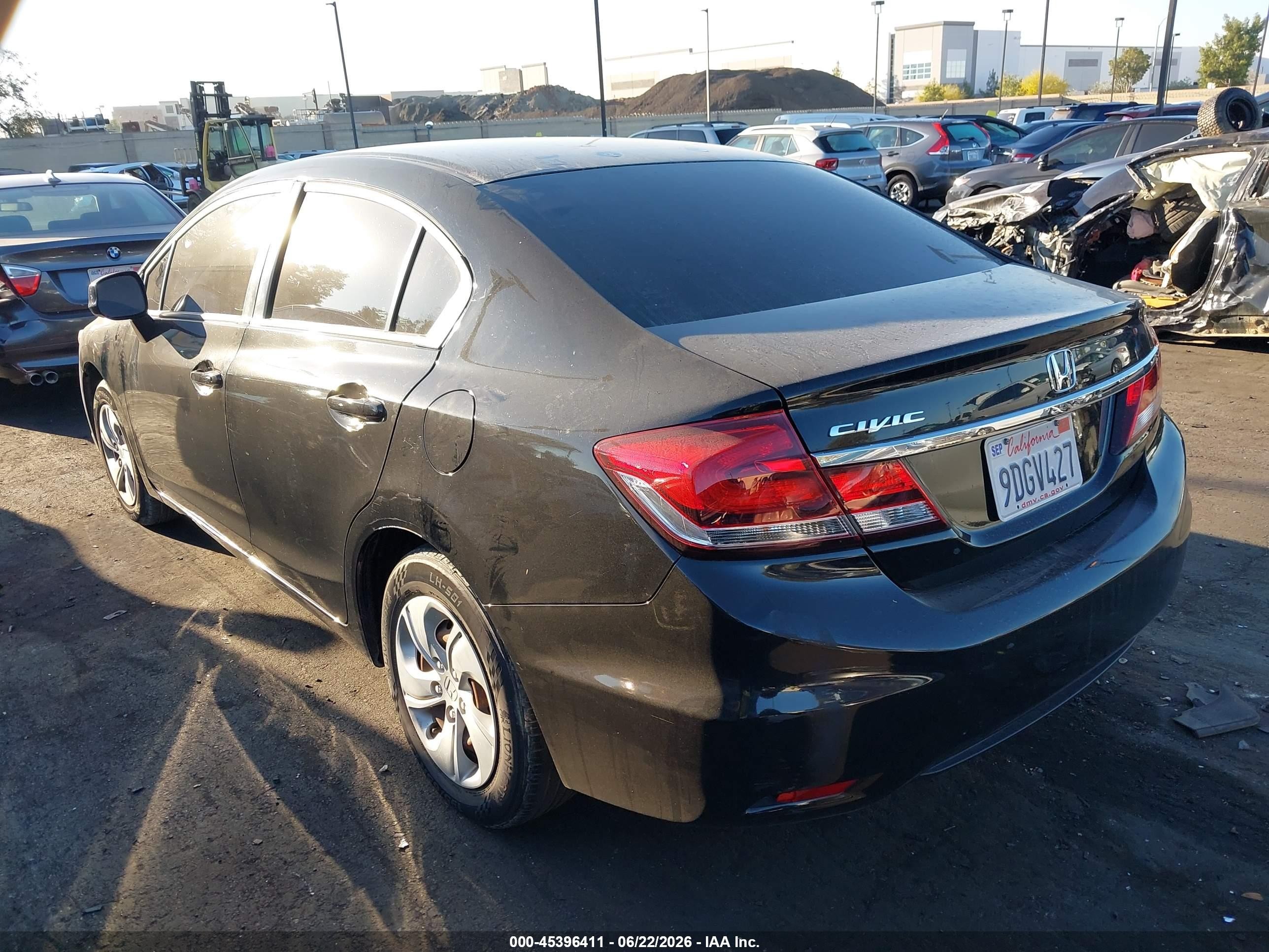 2013 Honda Civic Lx Black vin: 19XFB2F54DE252558