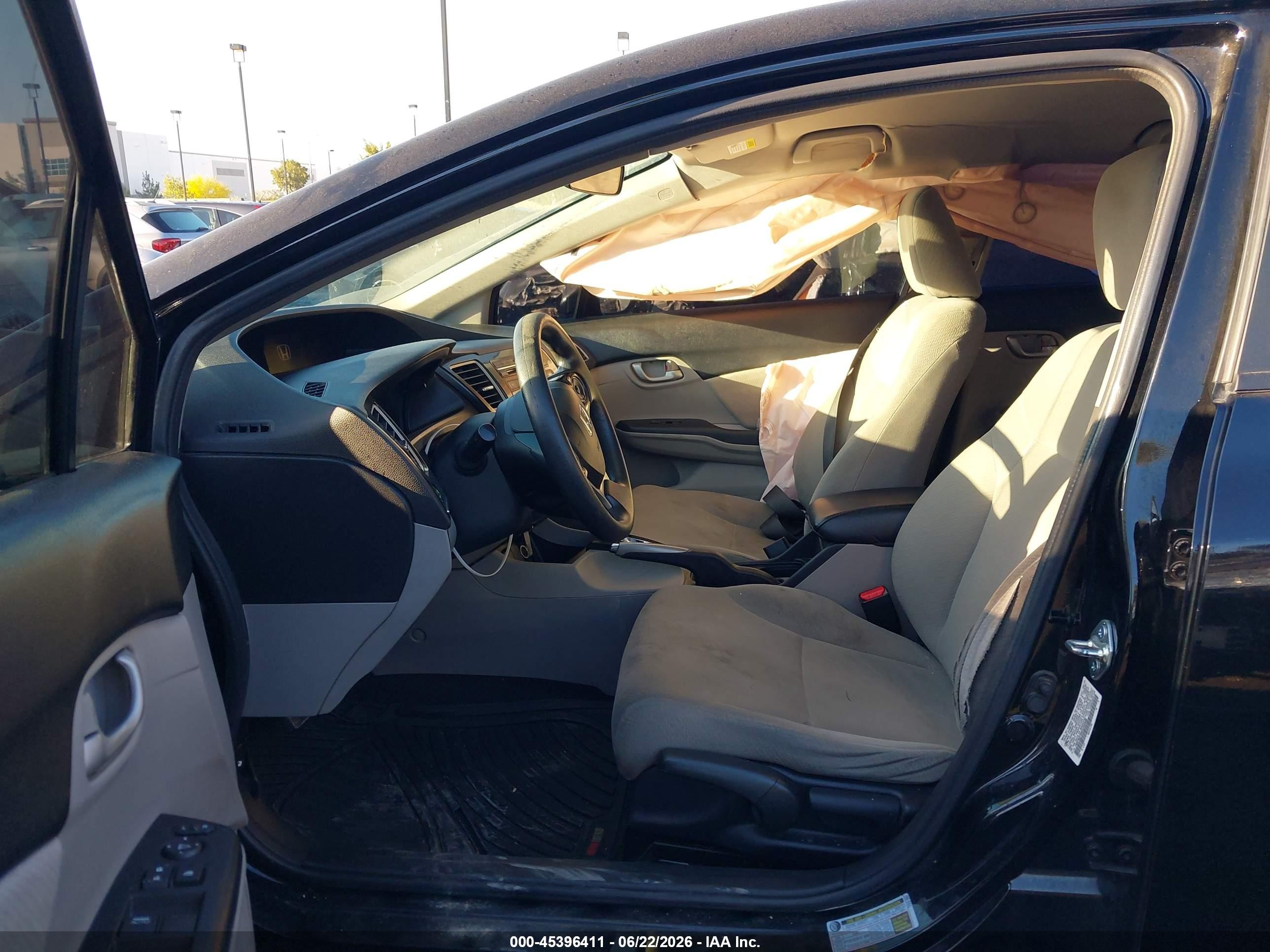 2013 Honda Civic Lx Black vin: 19XFB2F54DE252558