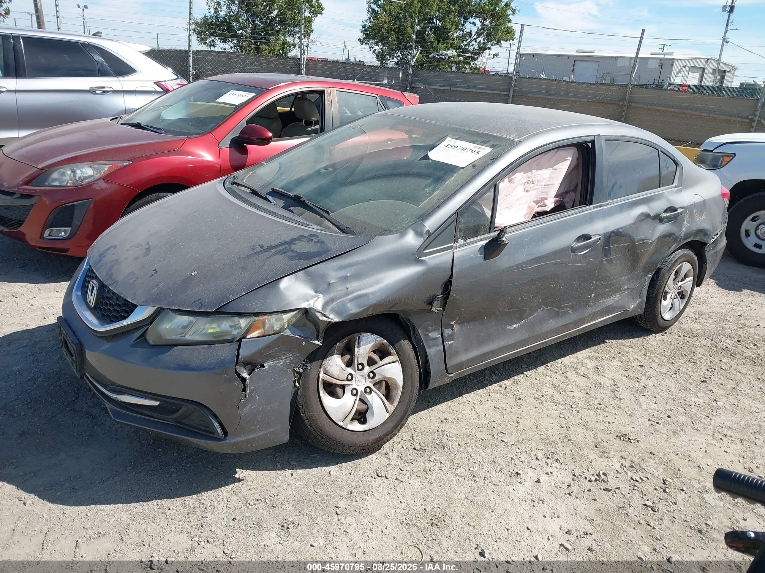 2013 Honda Civic Lx Gray vin: 19XFB2F54DE255914
