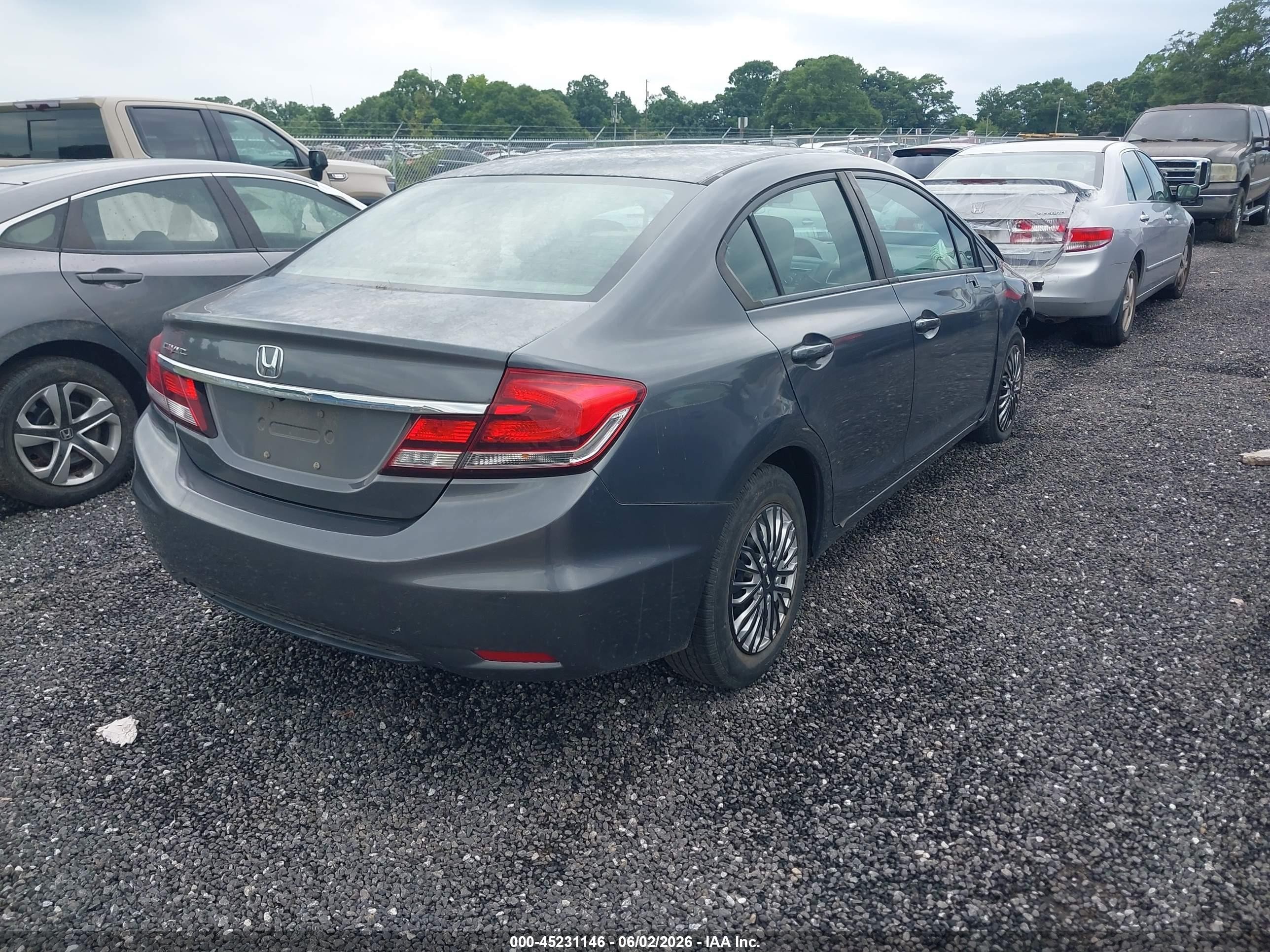 2013 Honda Civic Lx Gray vin: 19XFB2F54DE265729