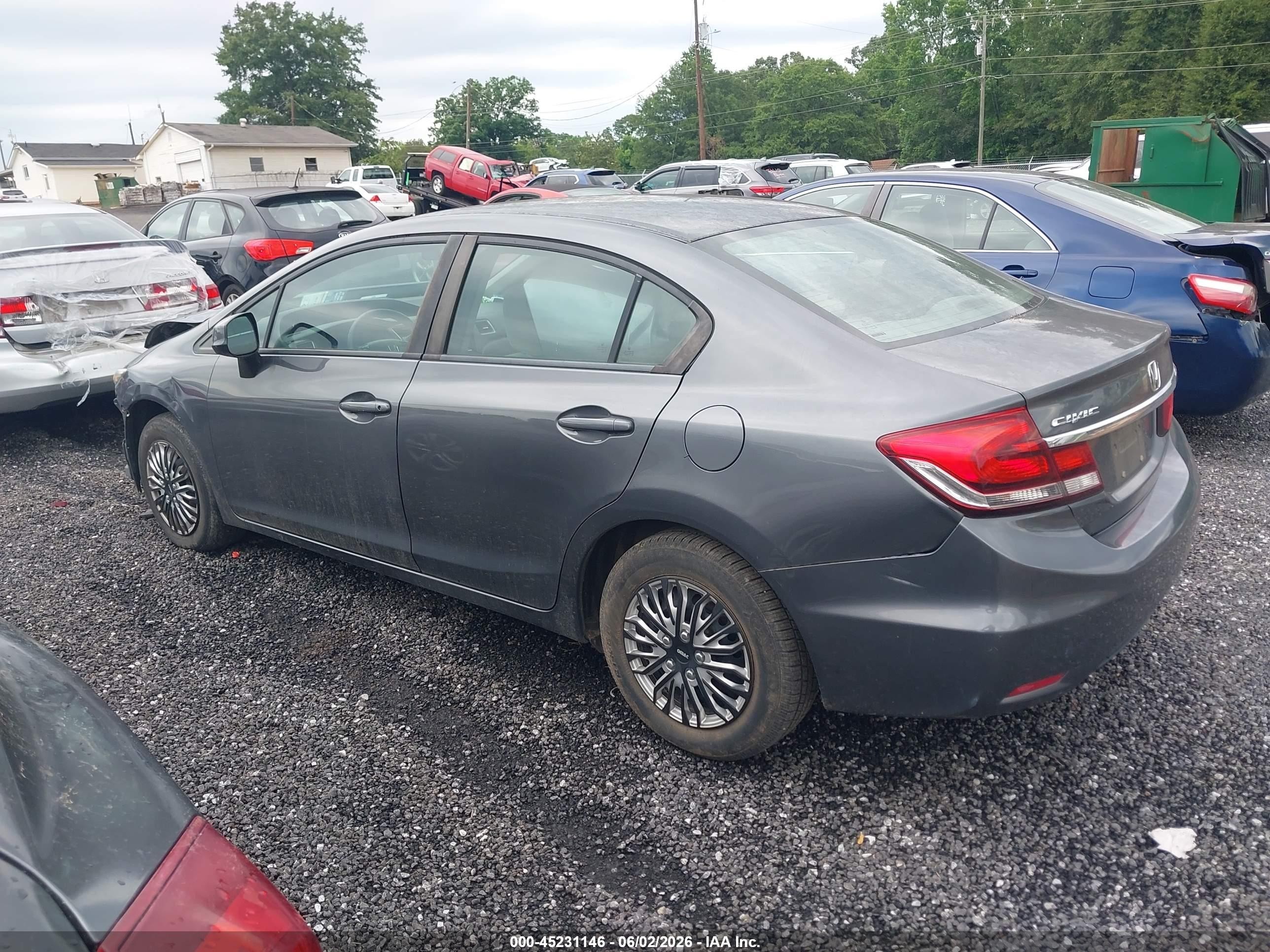 2013 Honda Civic Lx Gray vin: 19XFB2F54DE265729
