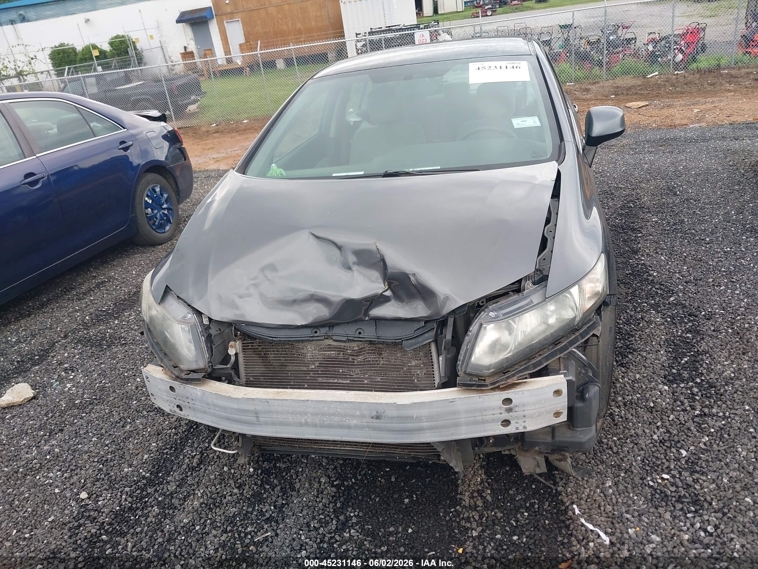 2013 Honda Civic Lx Gray vin: 19XFB2F54DE265729