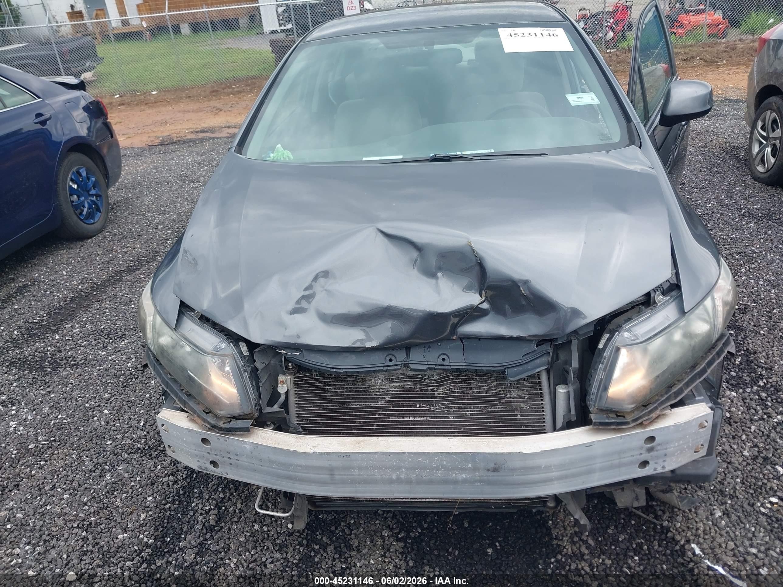 2013 Honda Civic Lx Gray vin: 19XFB2F54DE265729