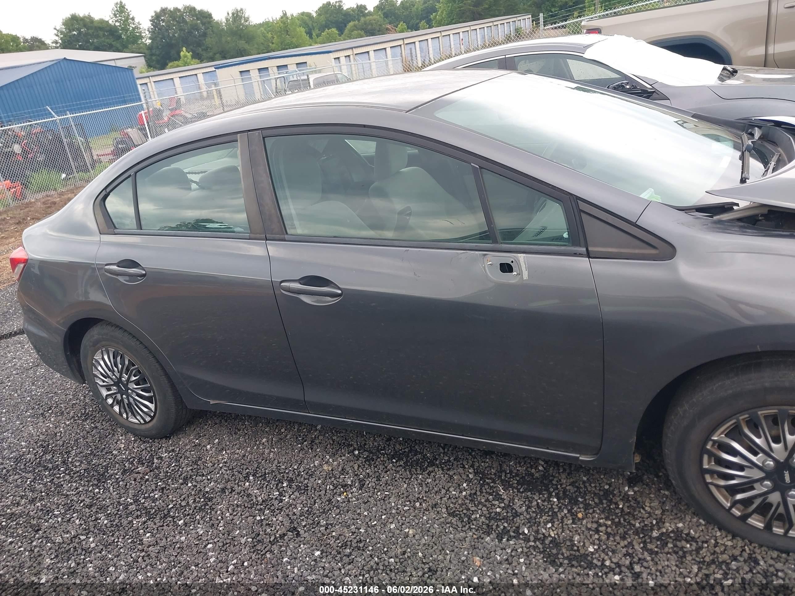 2013 Honda Civic Lx Gray vin: 19XFB2F54DE265729
