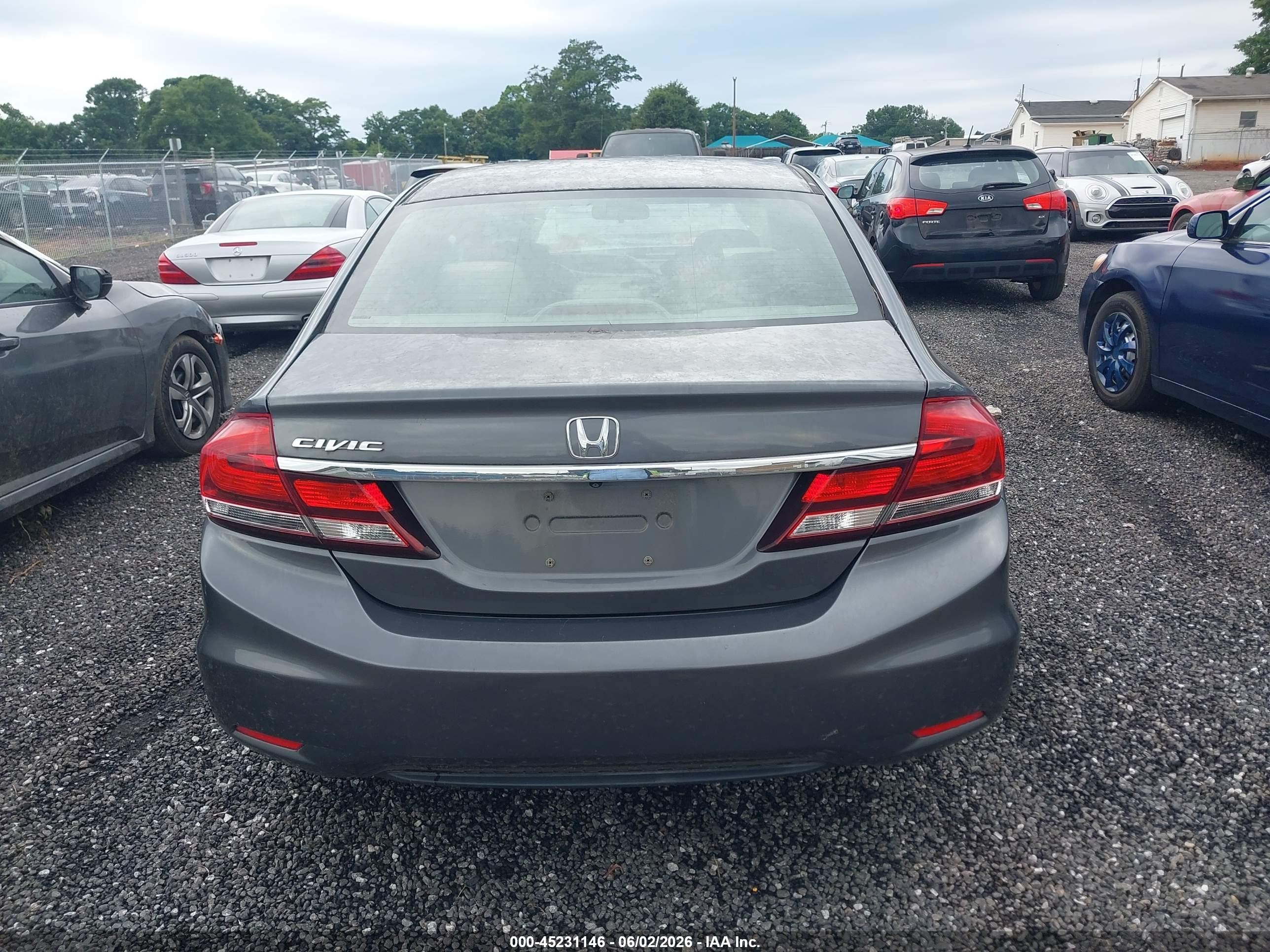 2013 Honda Civic Lx Gray vin: 19XFB2F54DE265729
