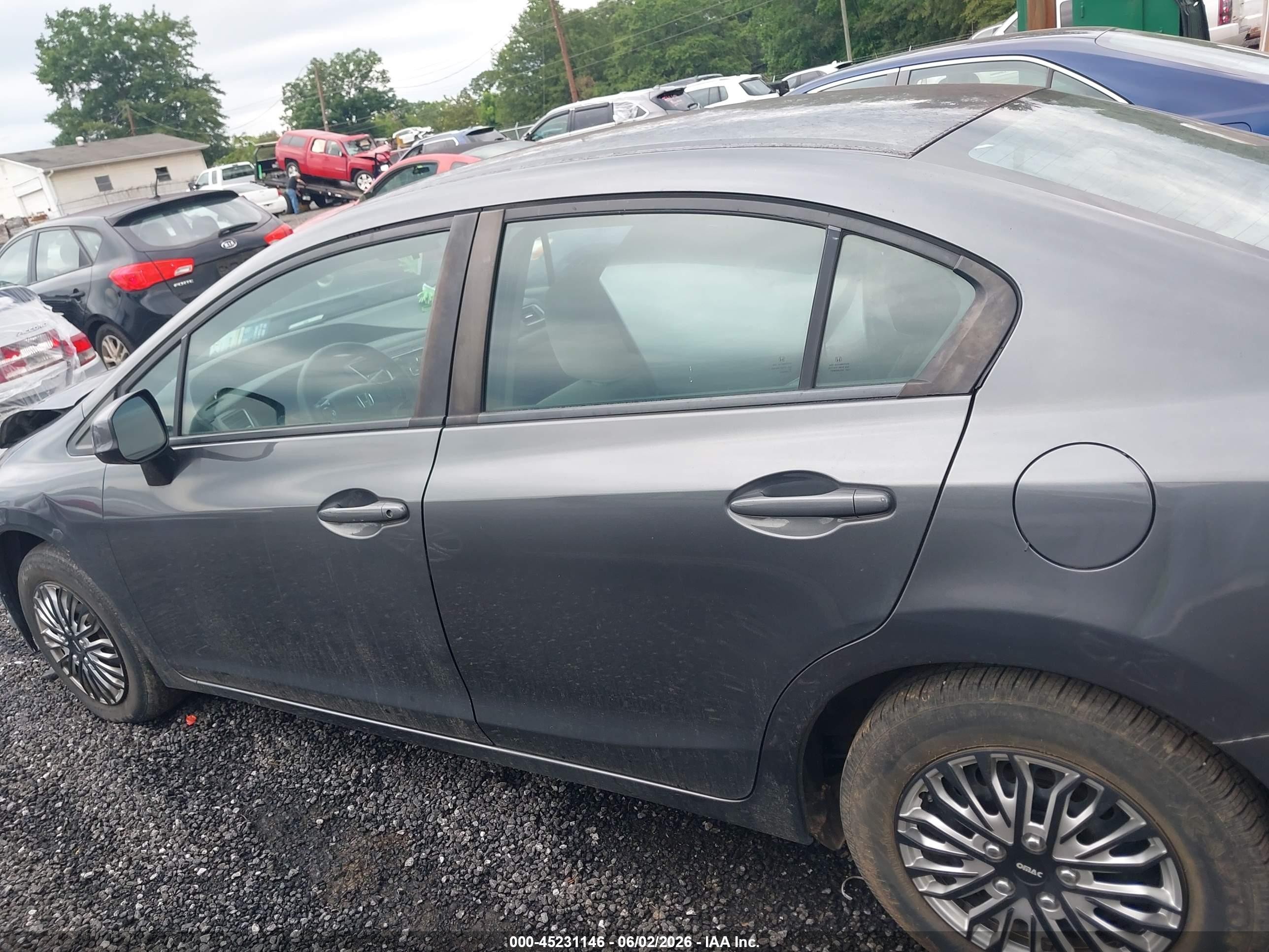 2013 Honda Civic Lx Gray vin: 19XFB2F54DE265729