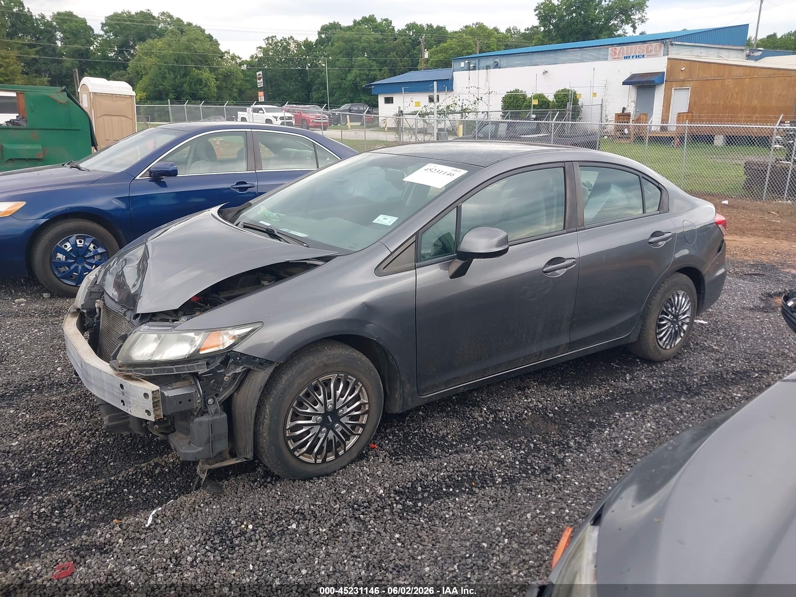 2013 Honda Civic Lx Gray vin: 19XFB2F54DE265729
