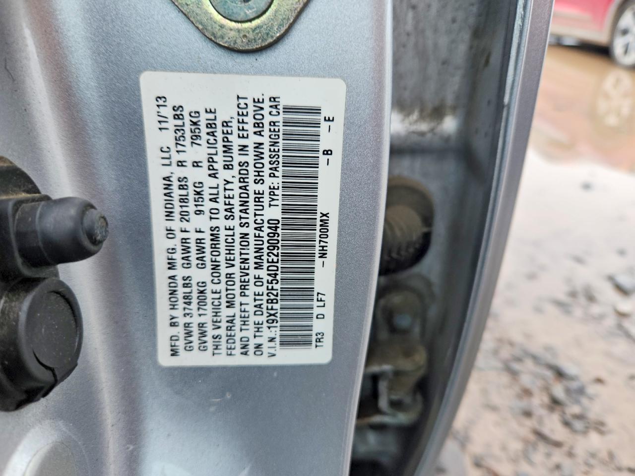 2013 Honda Civic Lx Серебряный vin: 19XFB2F54DE290940
