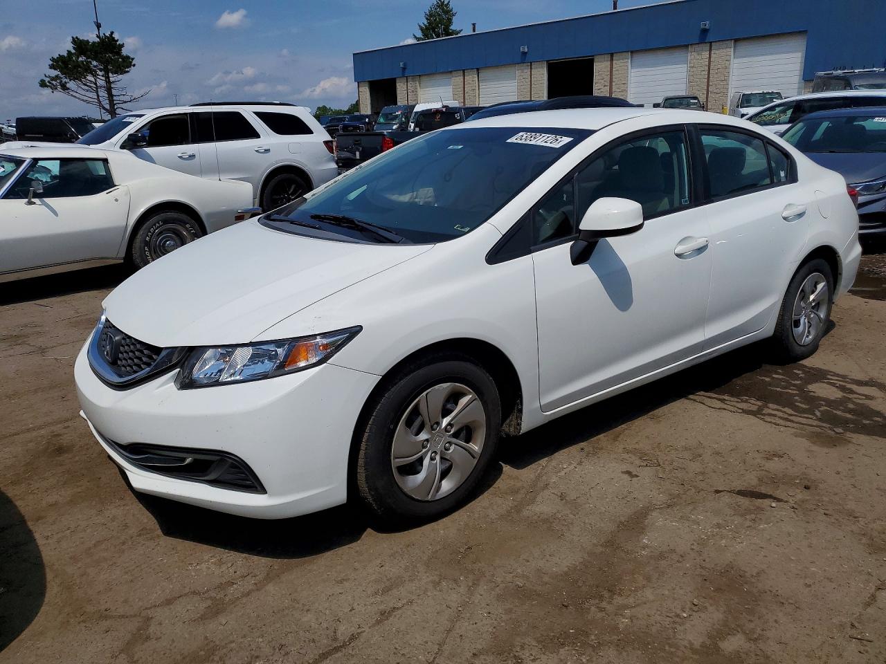 2013 Honda Civic Lx White vin: 19XFB2F54DE295359
