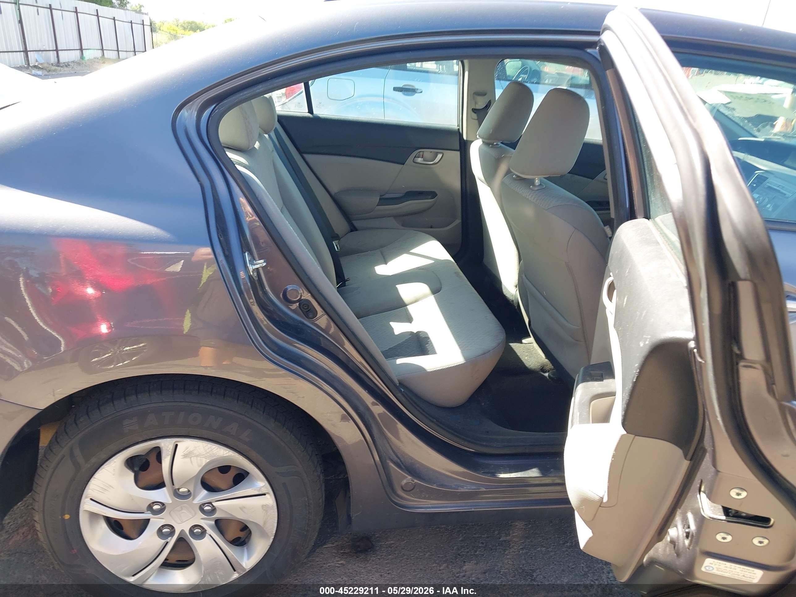 2014 Honda Civic Lx Gray vin: 19XFB2F54EE005011
